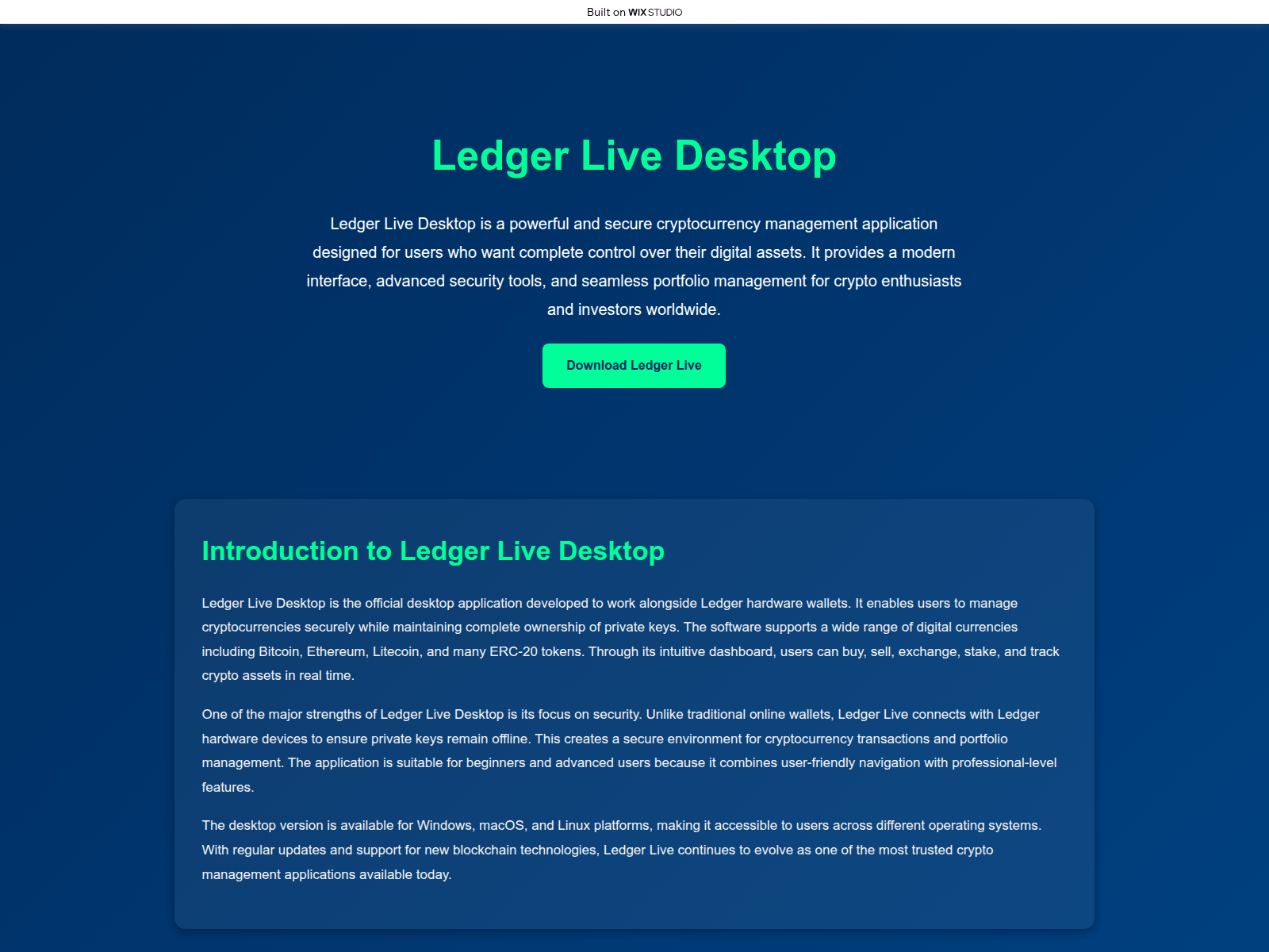 Screenshot of desktop-client.wixstudio.com