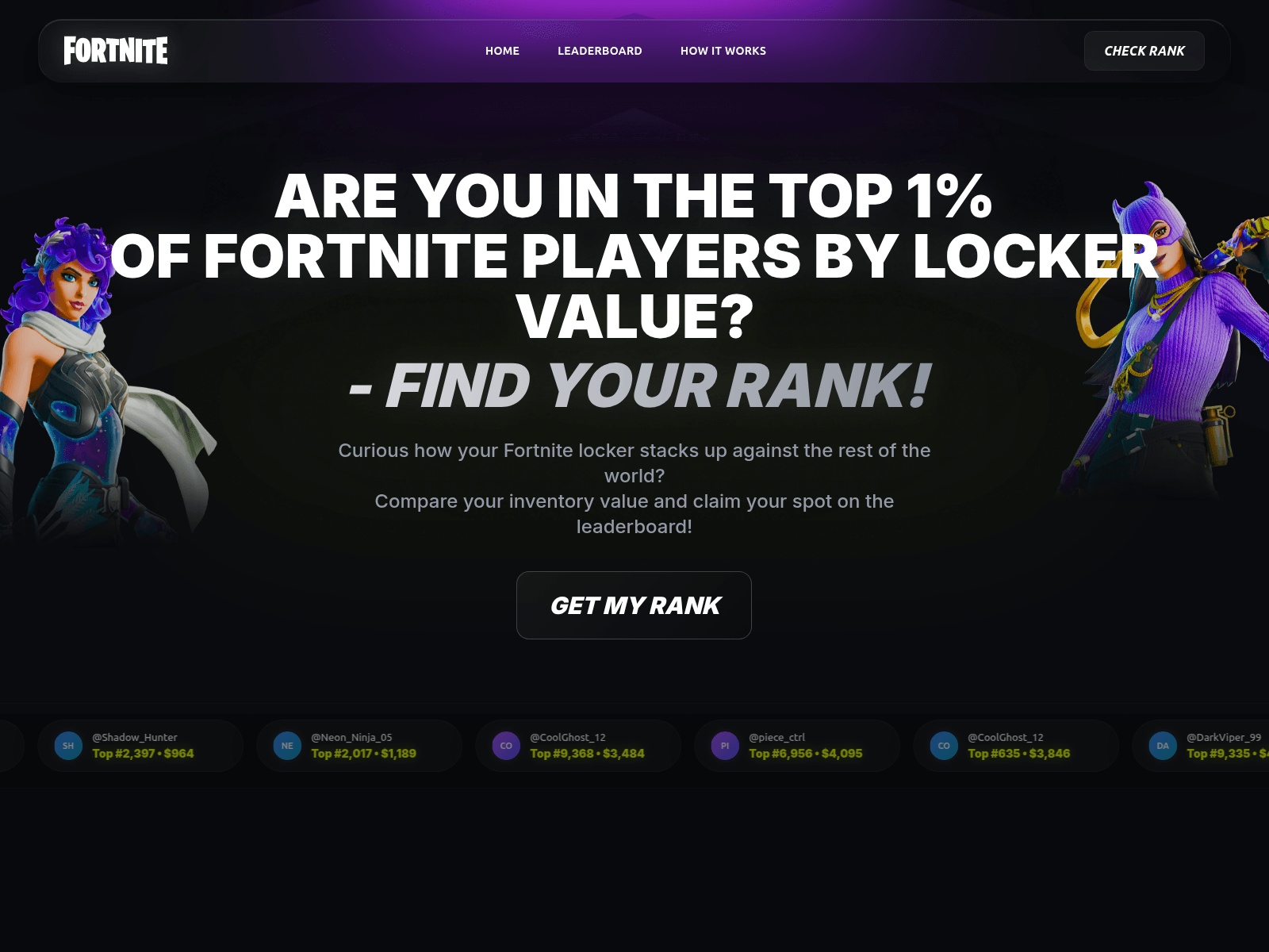Screenshot of checkfortnite.sbs