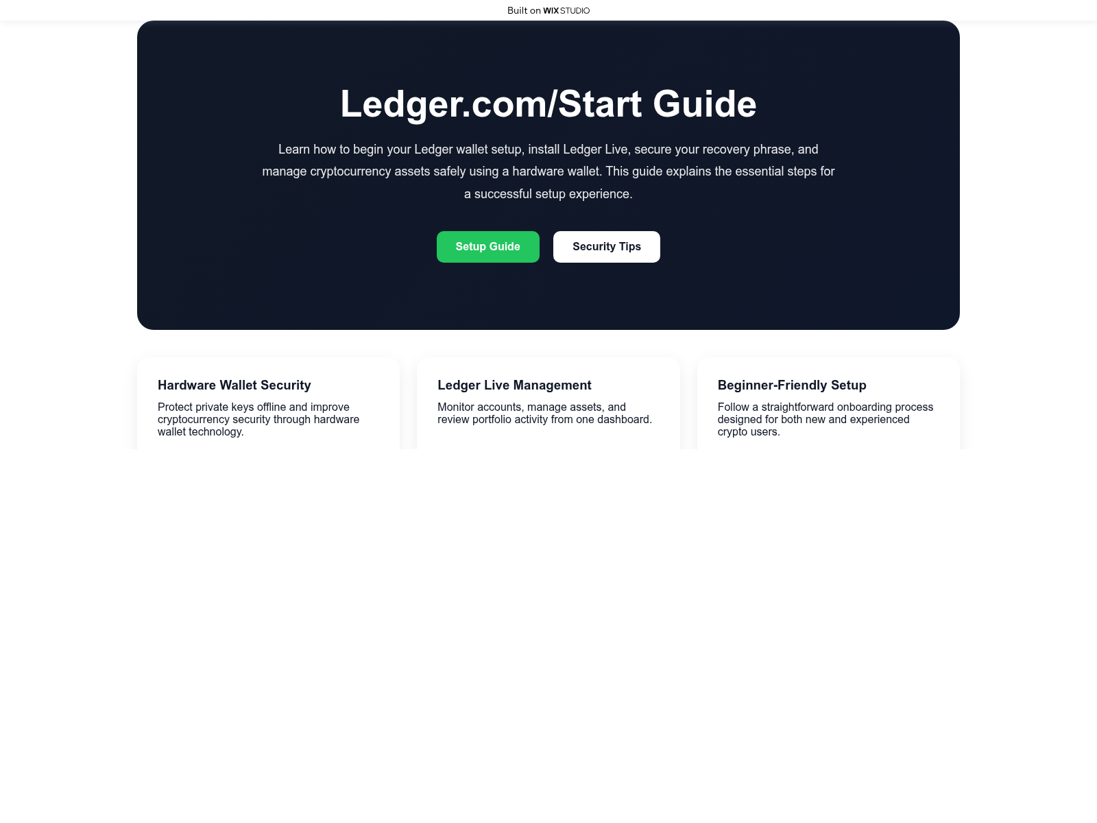 Screenshot of starts-cdnledgr.wixstudio.com