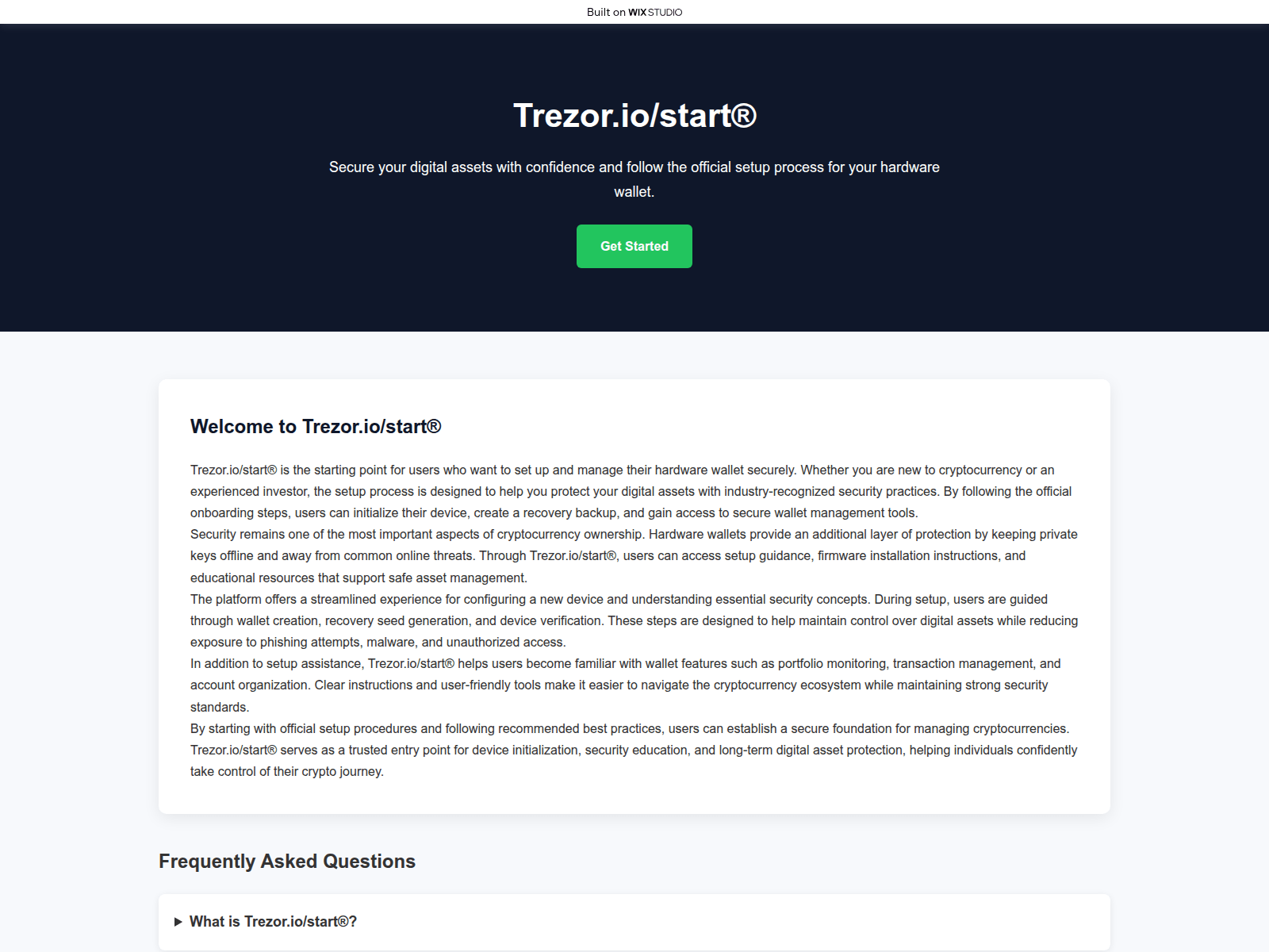 Screenshot of iostarts-apps-trzor.wixstudio.com