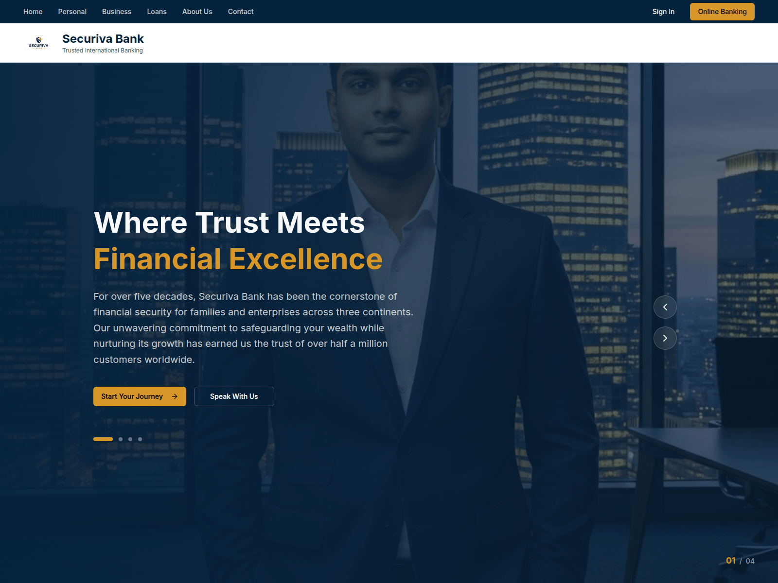 Screenshot of securivabank.com