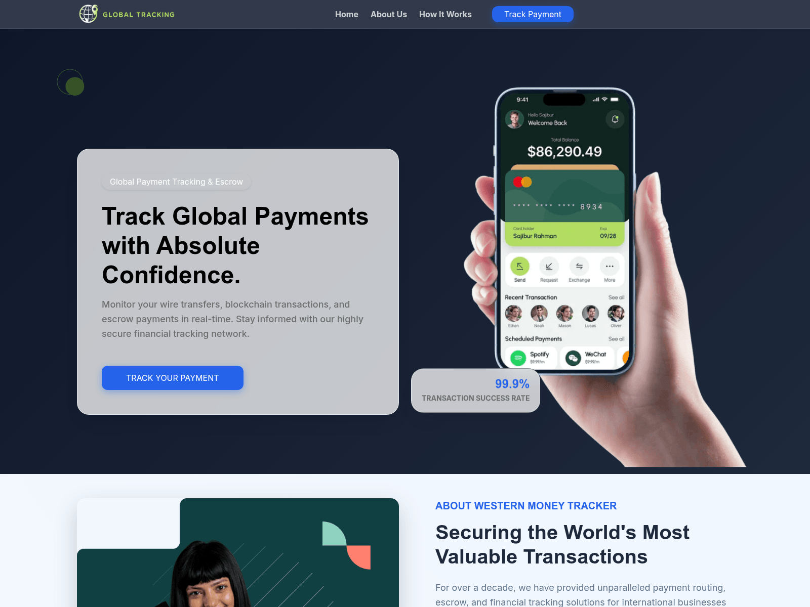 Screenshot of tracking-service.live