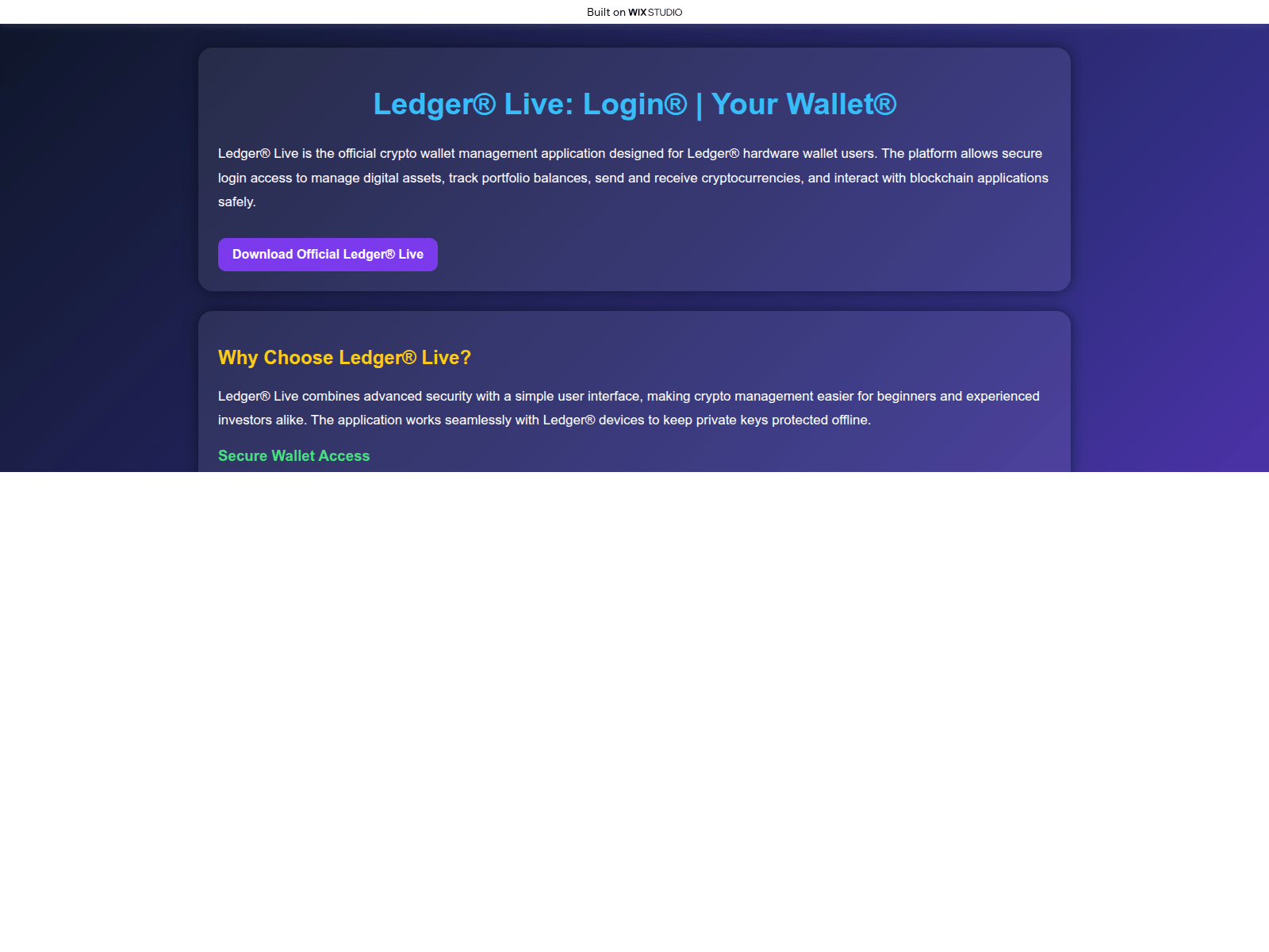 Screenshot of begin-legorlivee.wixstudio.com