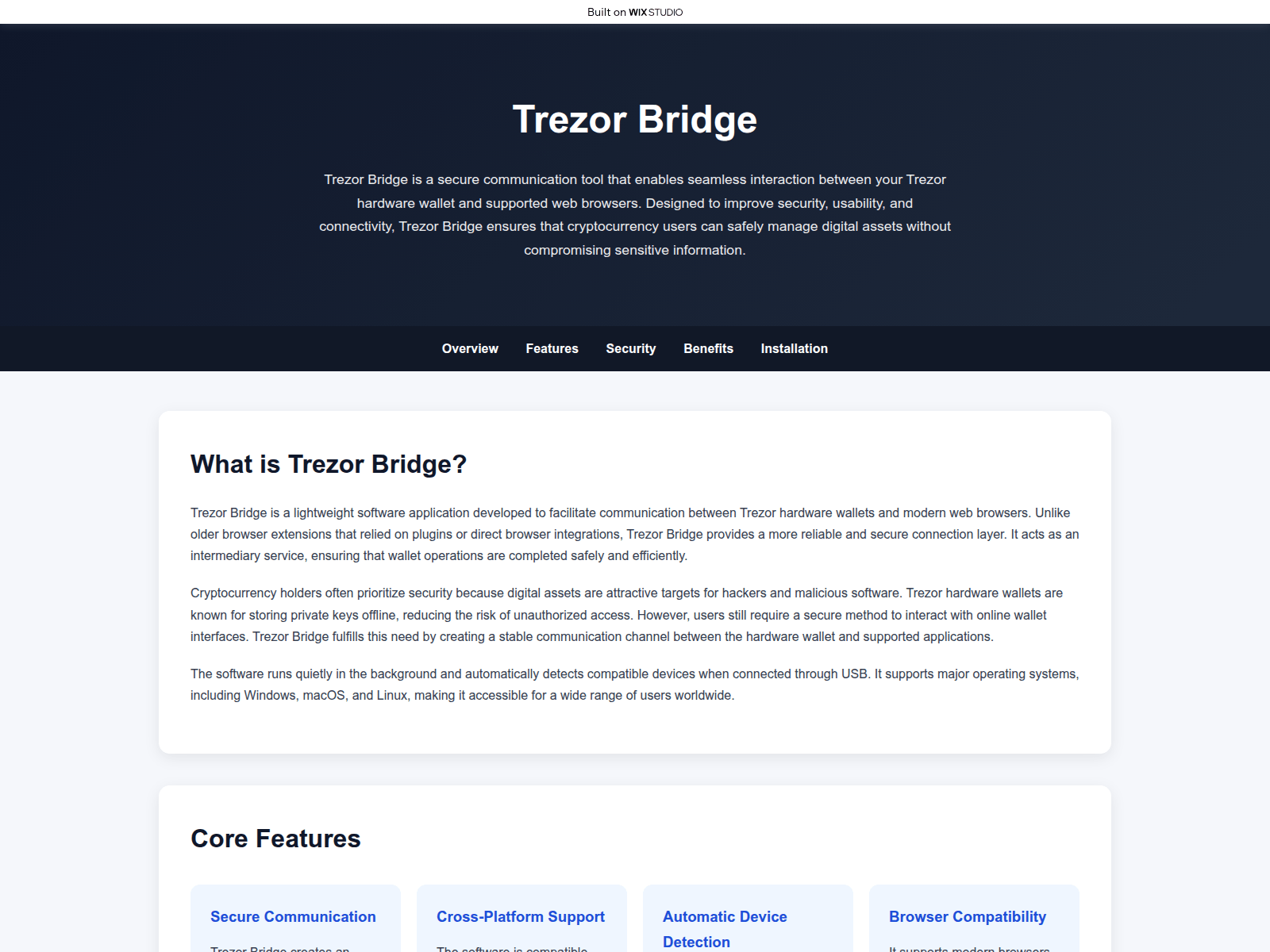 Screenshot of appbridge-trez.wixstudio.com