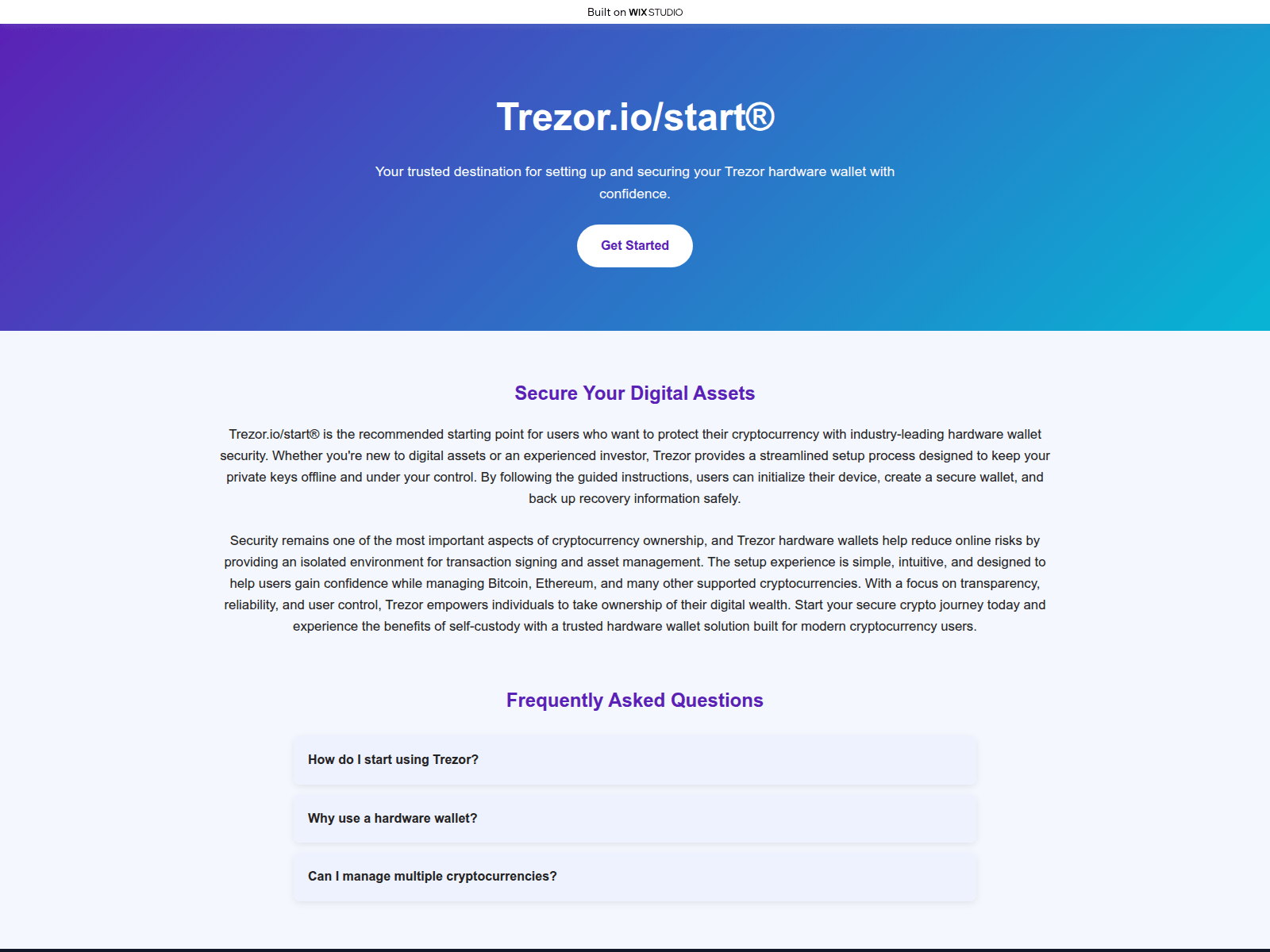 Screenshot of iostartd-trexerio.wixstudio.com