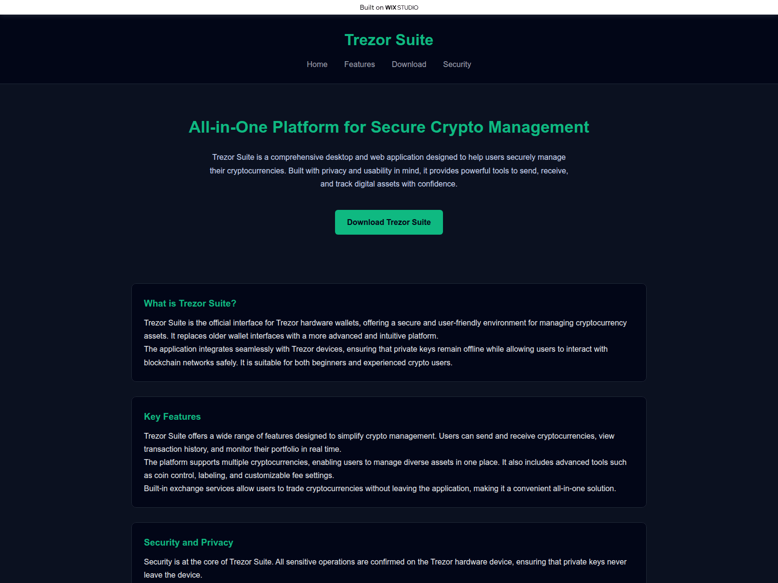 Screenshot of starttreze.wixstudio.com