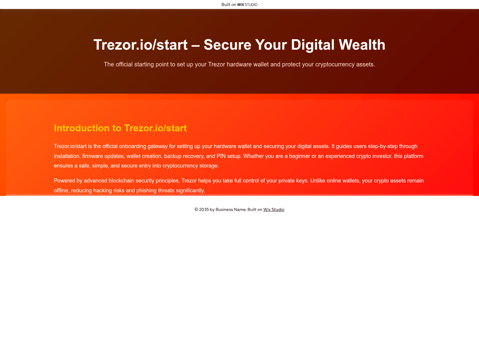 Screenshot of homepage-trzureio.wixstudio.com