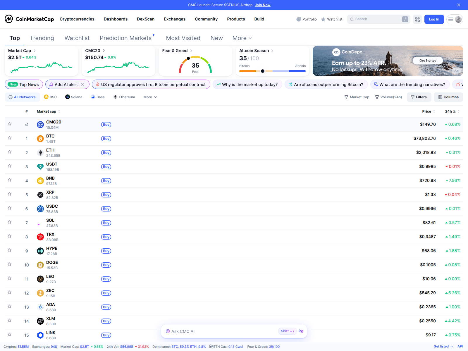 Screenshot of coinmarketcap-vote.space