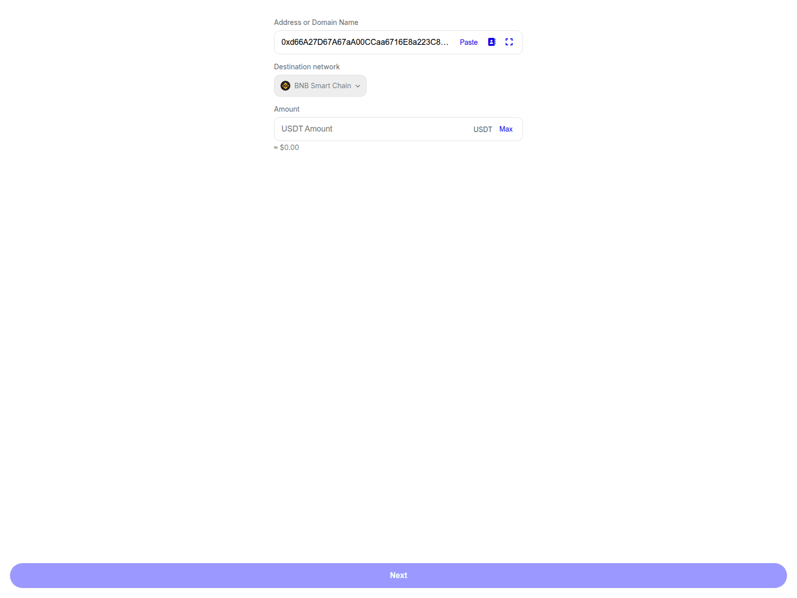 Screenshot of send-usdt.online