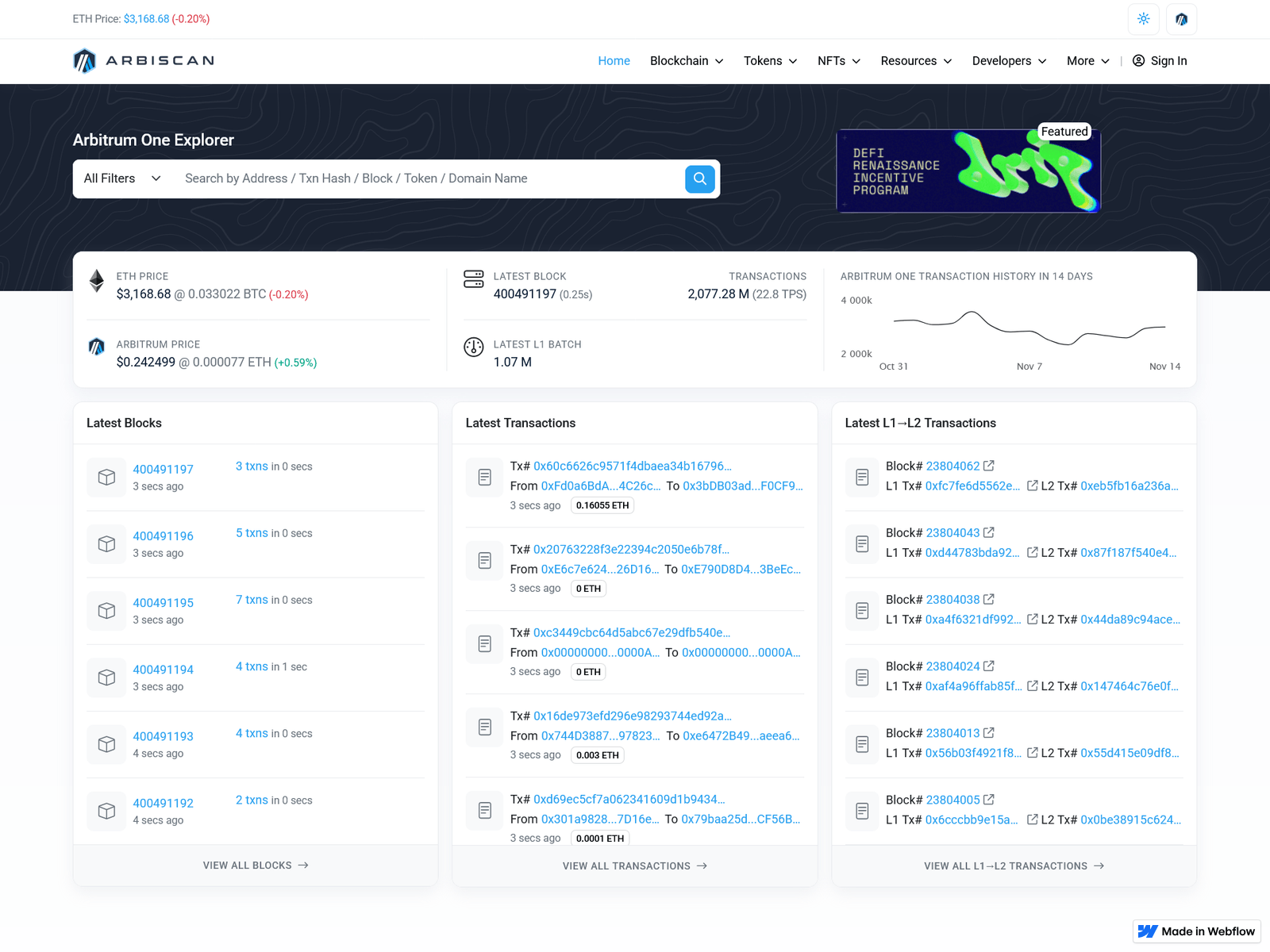 Screenshot of arbicsans.webflow.io