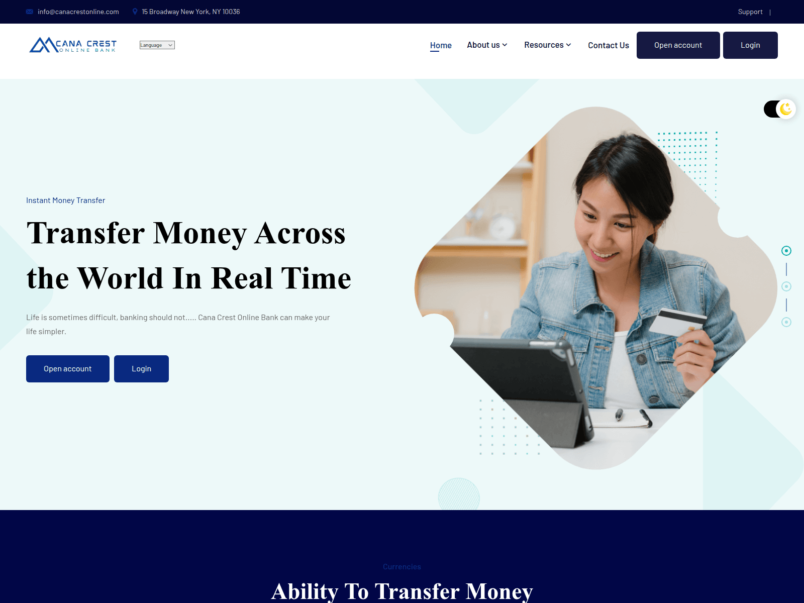 Screenshot of canacrestonline.com