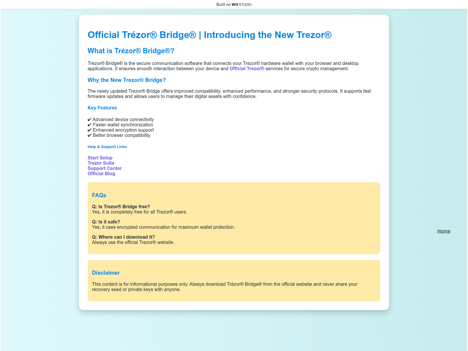 Screenshot of bridge-homestart.wixstudio.com