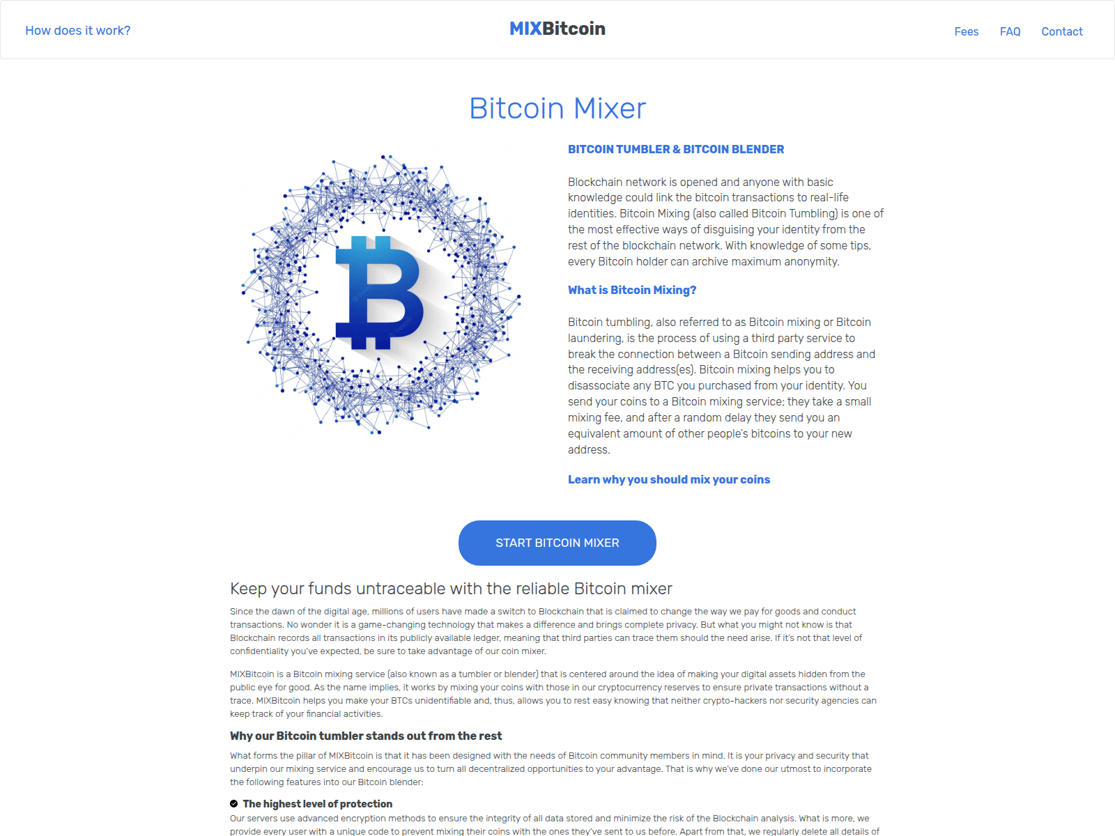 Screenshot of mix-bitcoin.com