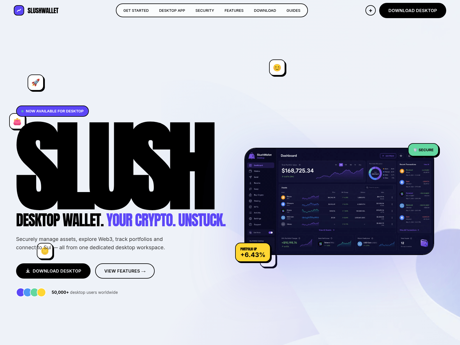Screenshot of slushdesktopwallet.com
