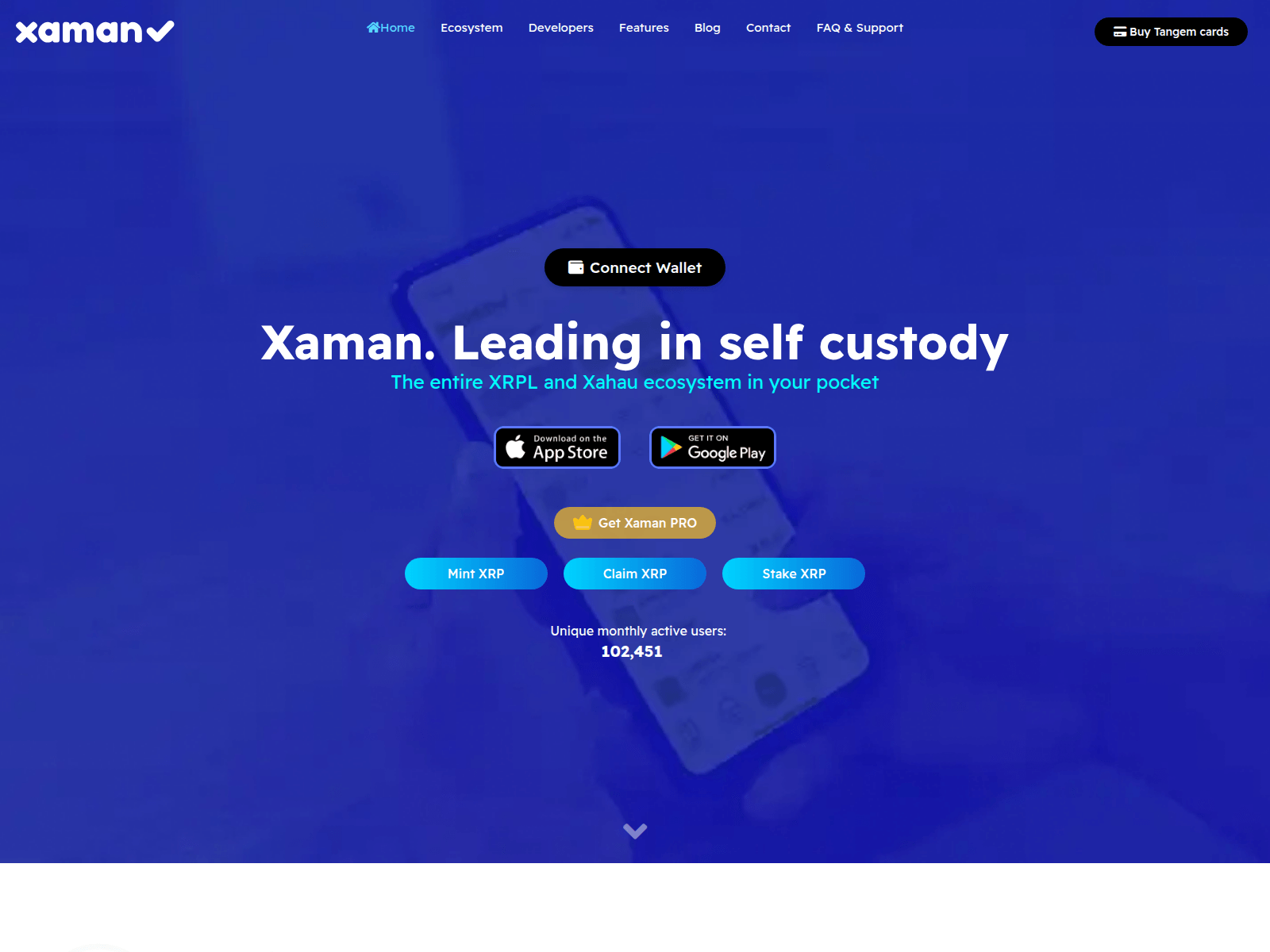 Screenshot of xamanwallet-xapps.com