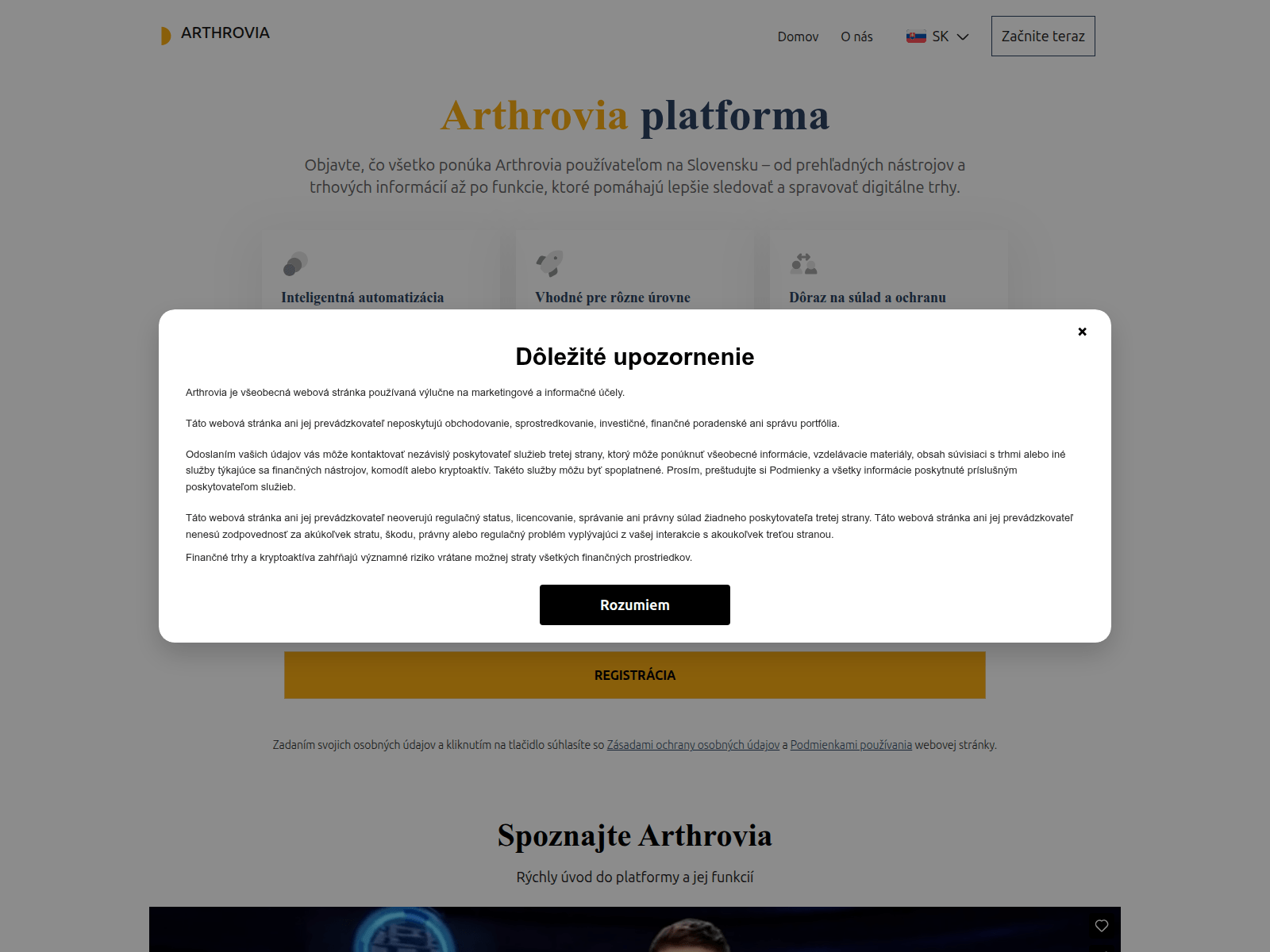 Screenshot of arthrovia-sk.live