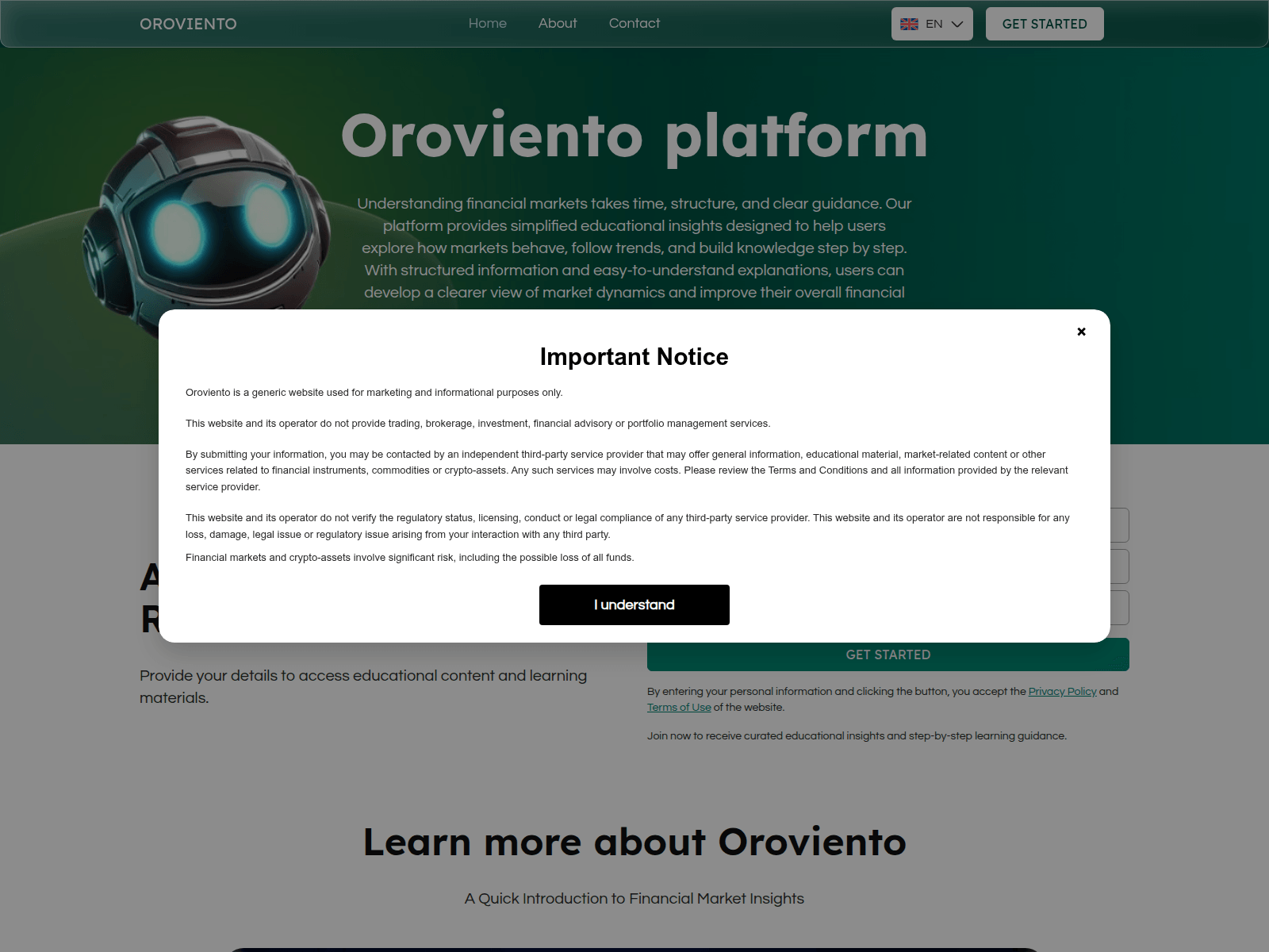 Screenshot of oroviento.live