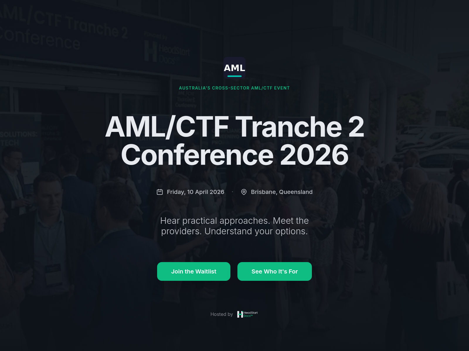 Screenshot of www.amlconference.com.au