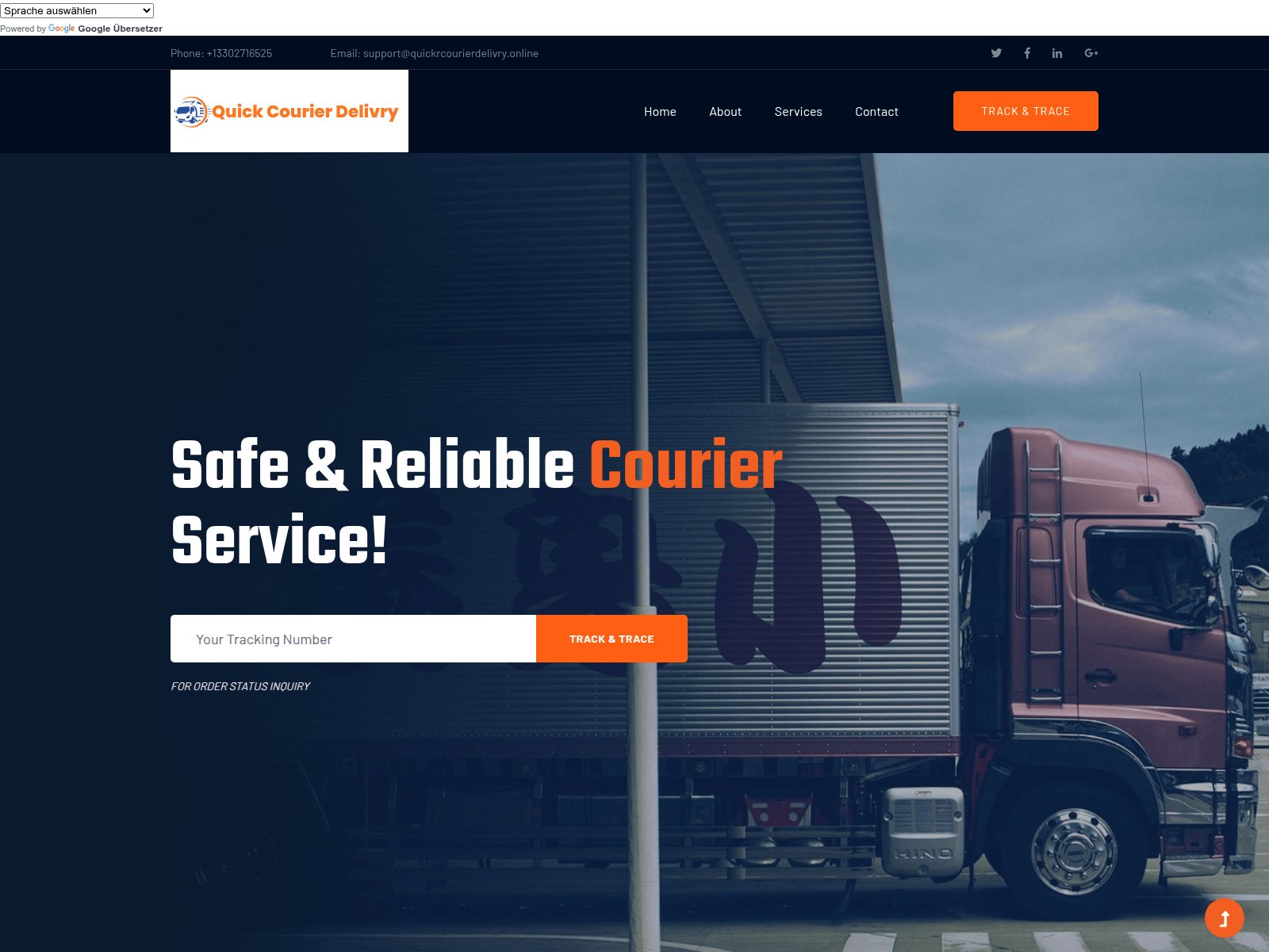 Screenshot of quickrcourierdelivry.online