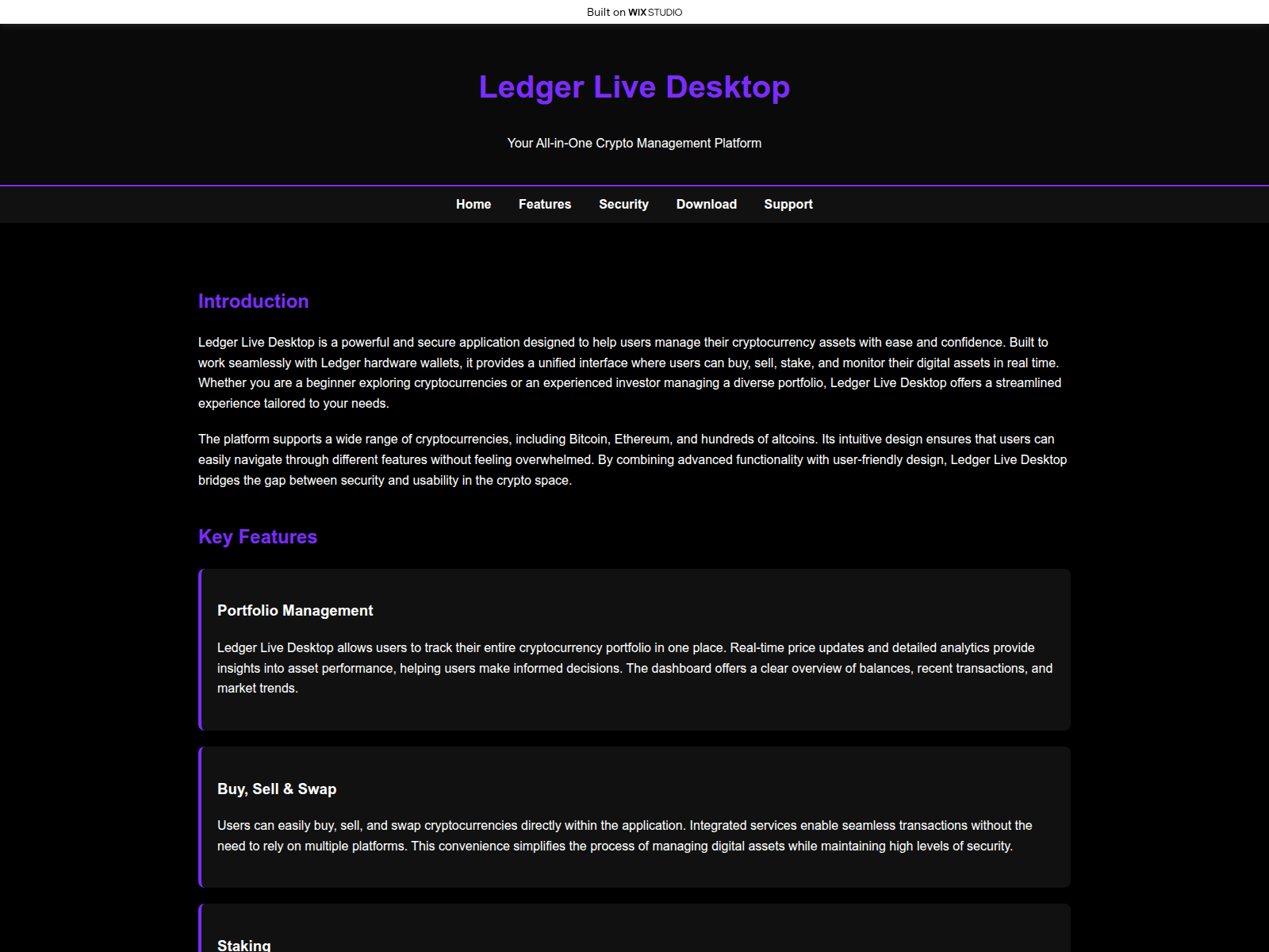 Screenshot of ldgr-homepage.wixstudio.com