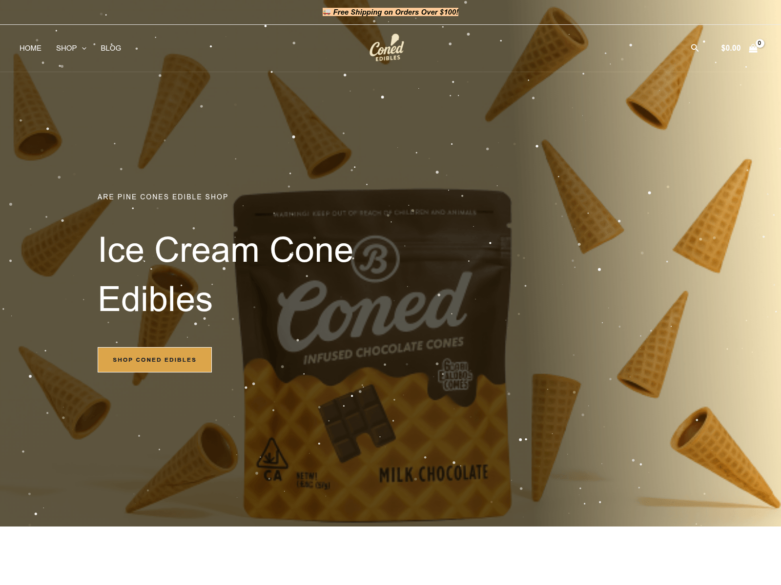 Screenshot of coneedibles.com