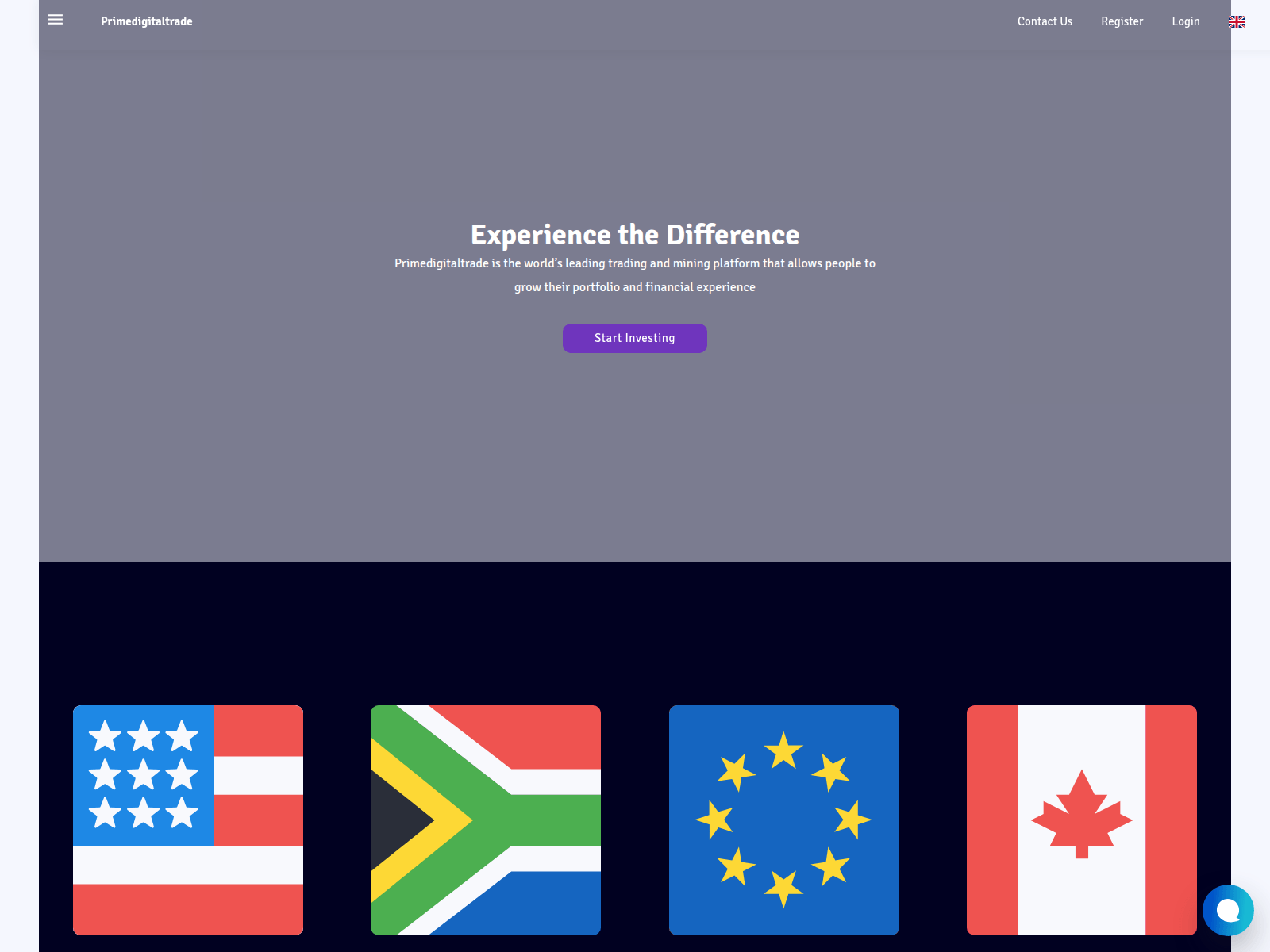 Screenshot of primadigitaltrade.com