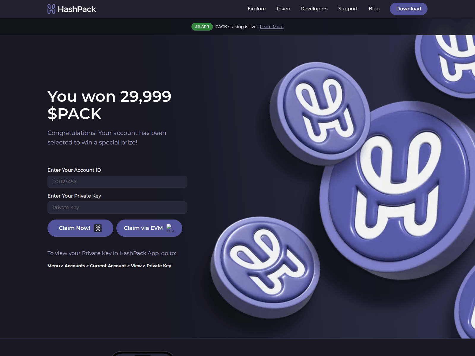 Screenshot of packreward.pages.dev