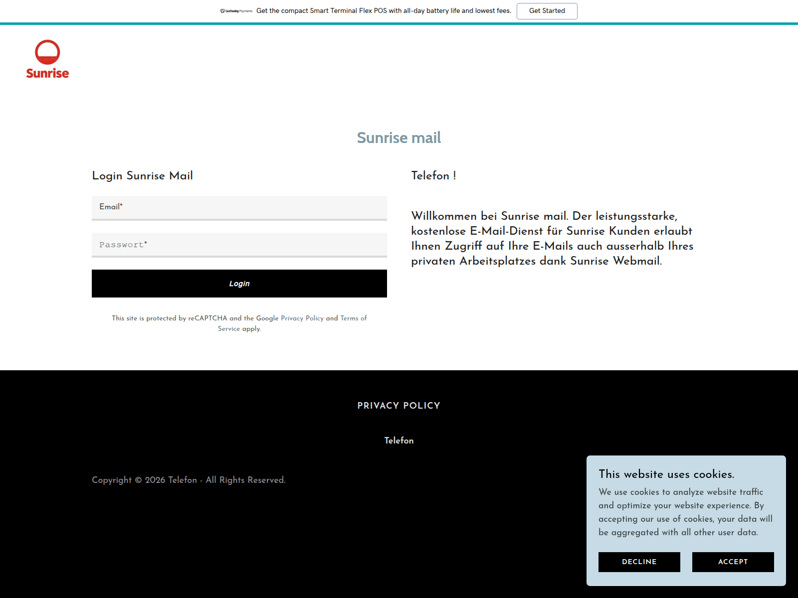 Screenshot of telefon8.godaddysites.com