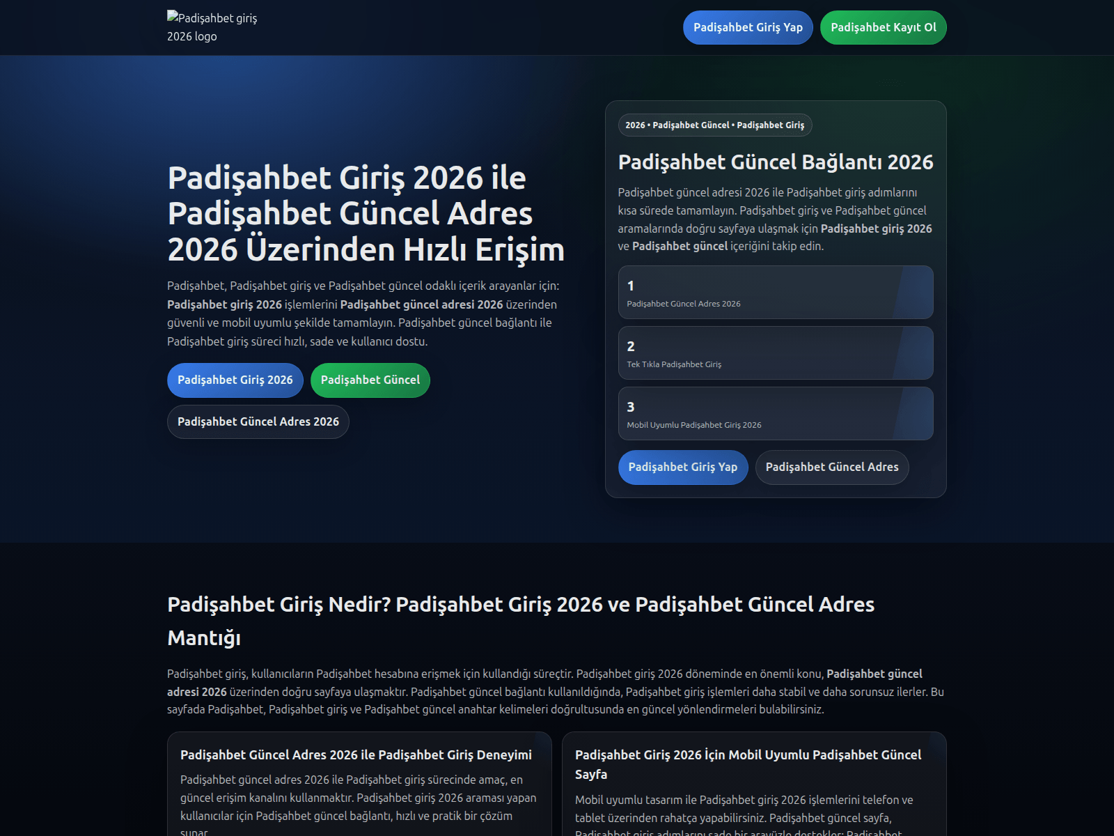 Screenshot of tr.padisahbet.business
