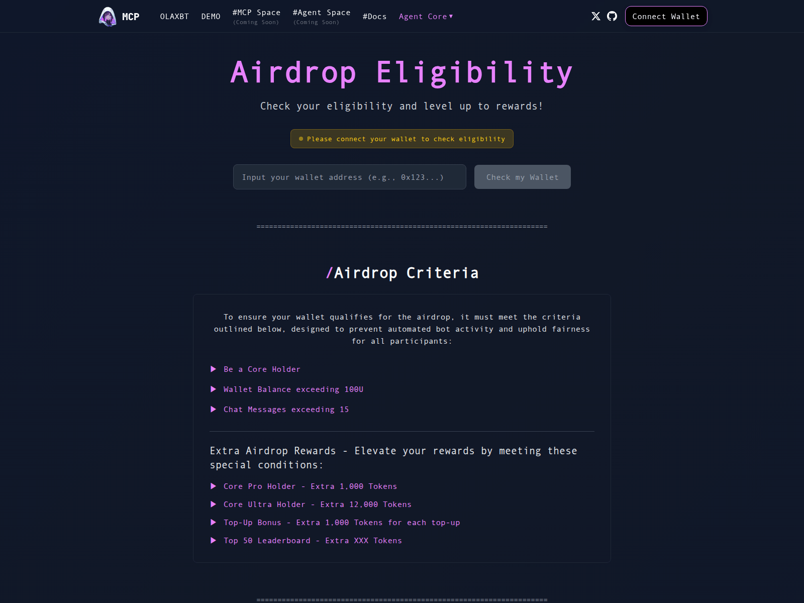 Screenshot of olaxbt-airdrop-ui.pages.dev