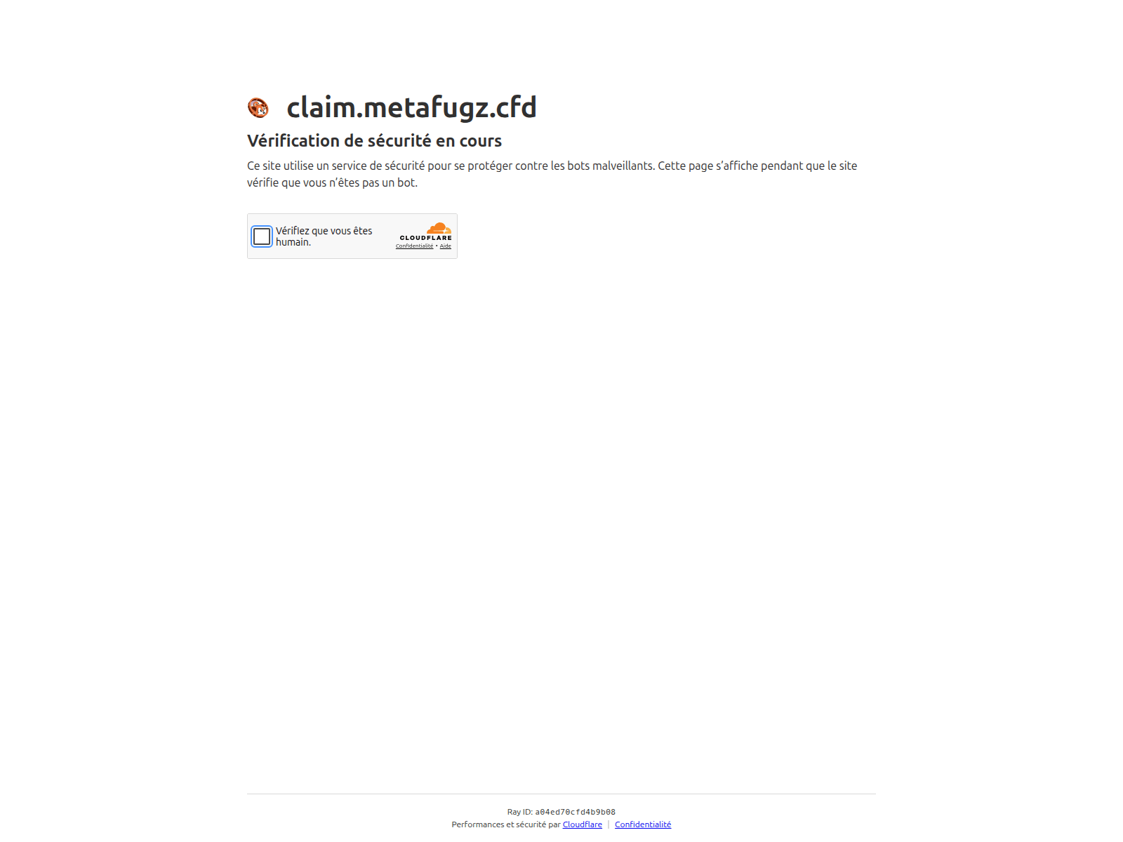 Screenshot of claim.metafugz.cfd