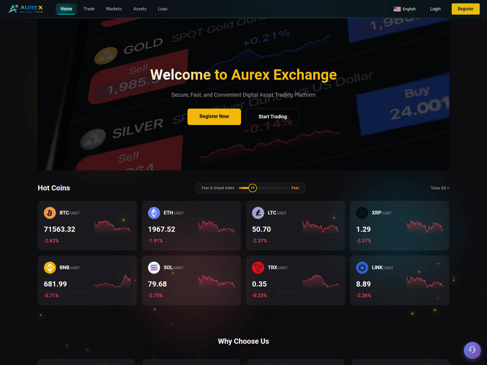 Screenshot of auxcoin.one