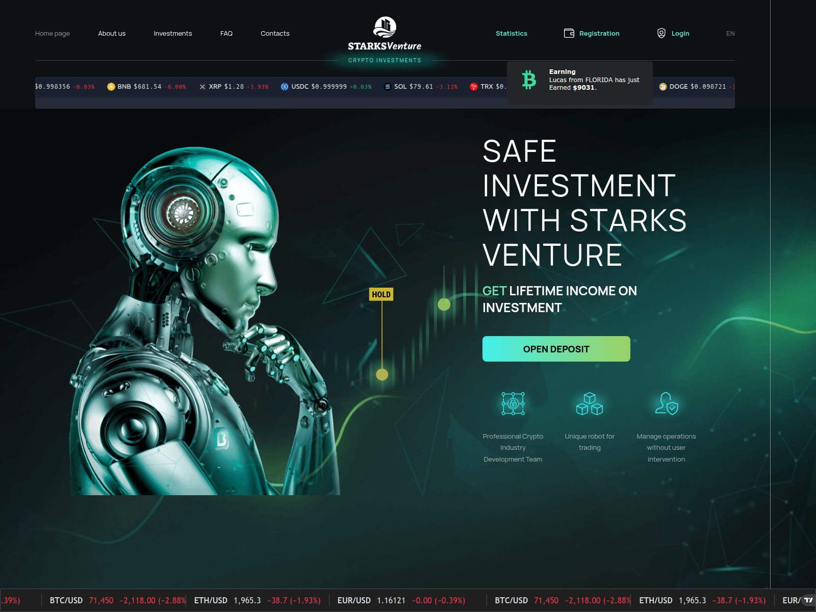 Screenshot of starksventure.com