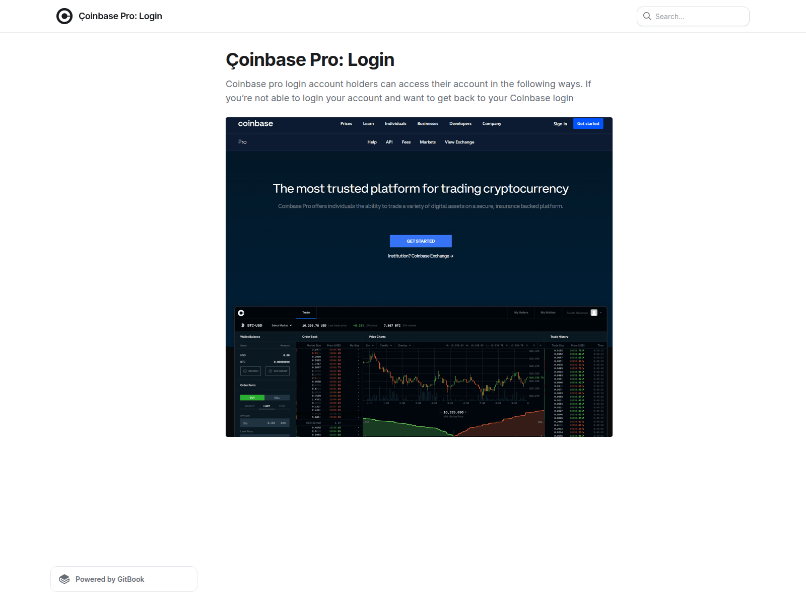 Screenshot of coinbsase-pro-login-1.gitbook.io