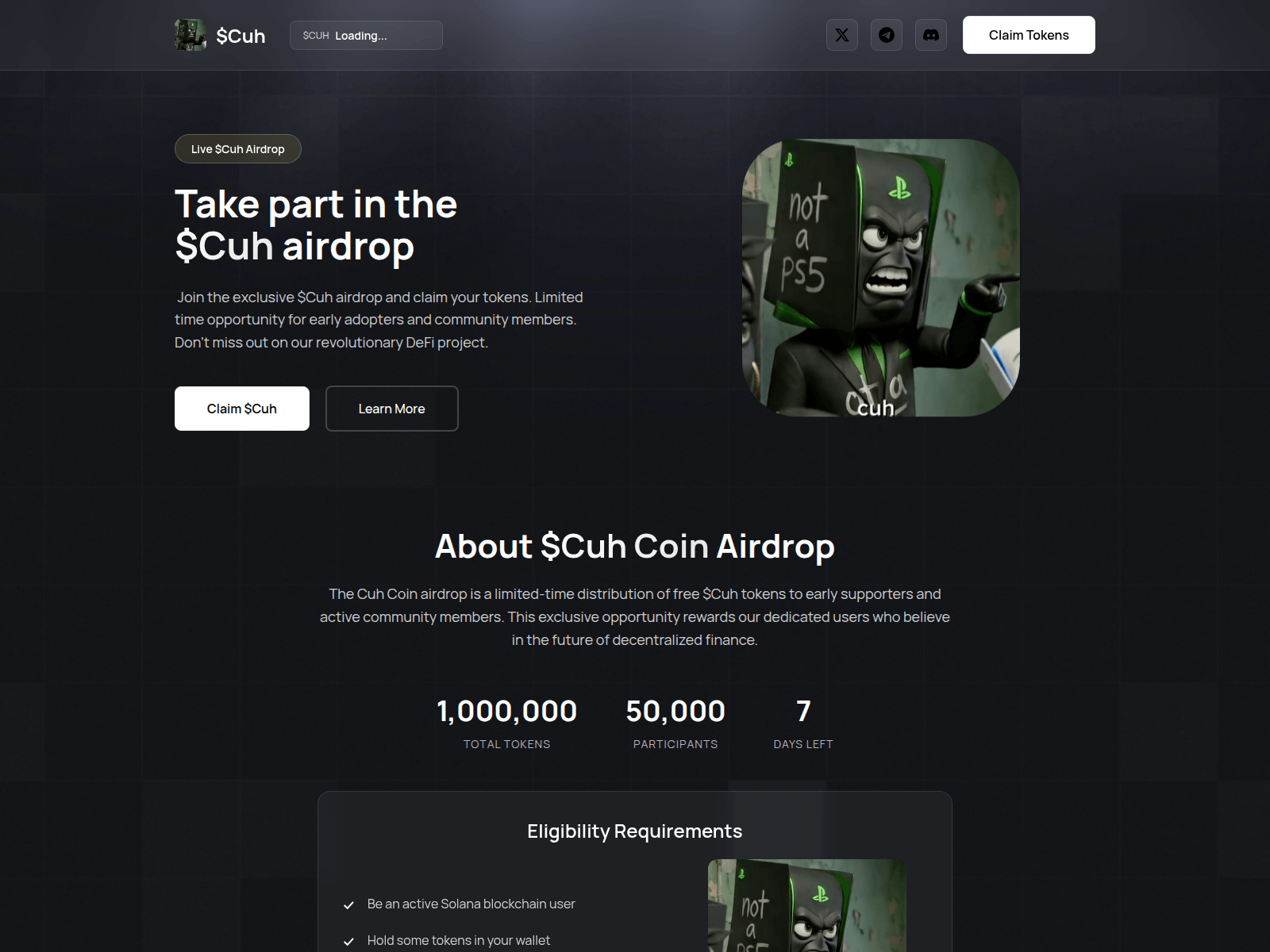 Screenshot of claim-cuhcoin.pages.dev