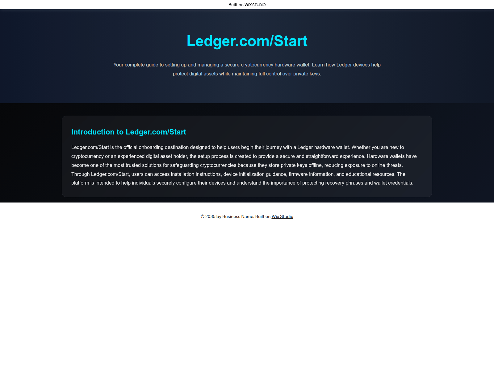Screenshot of started-ledgeapps.wixstudio.com