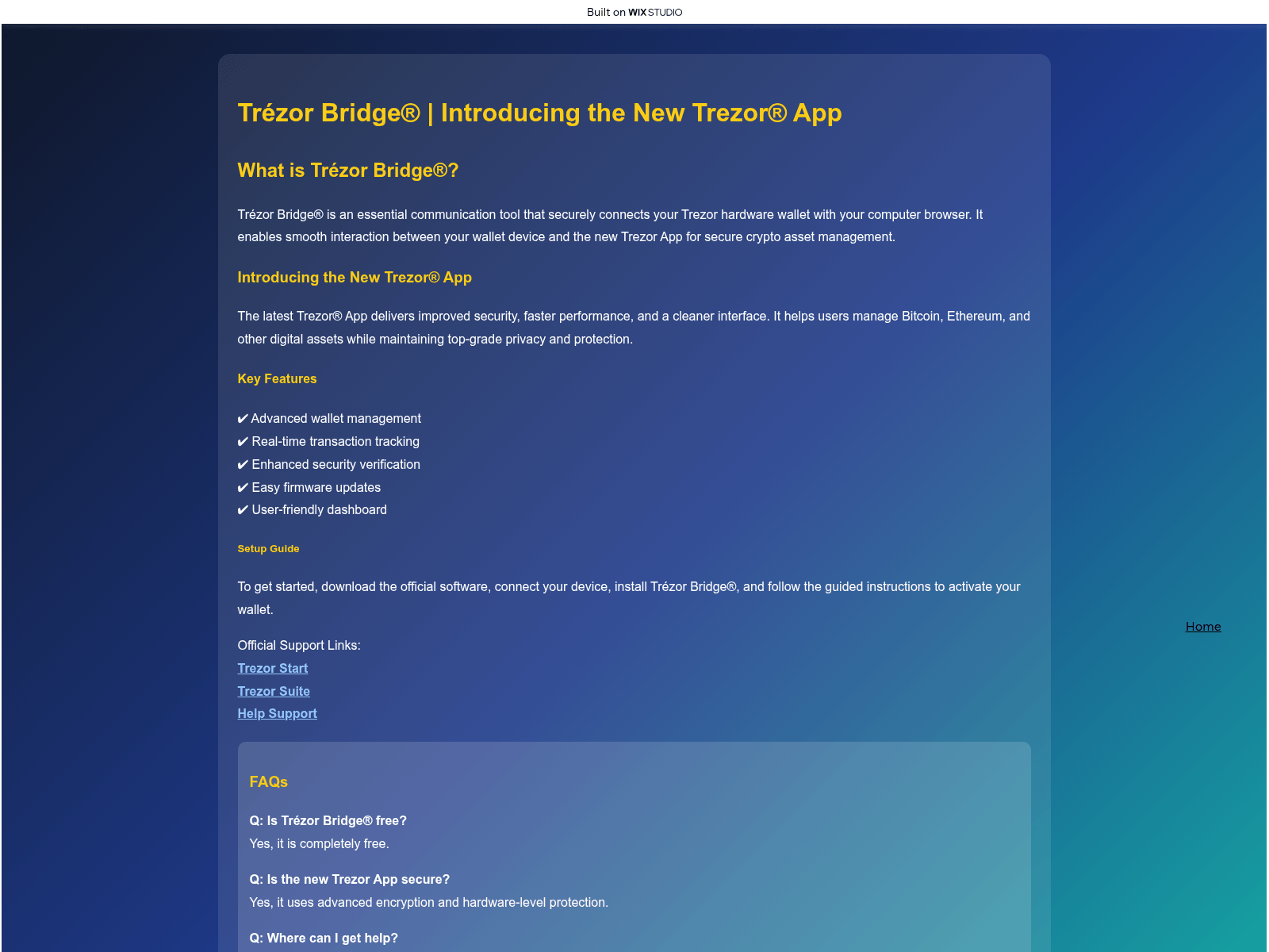 Screenshot of bridges-apptrezr.wixstudio.com