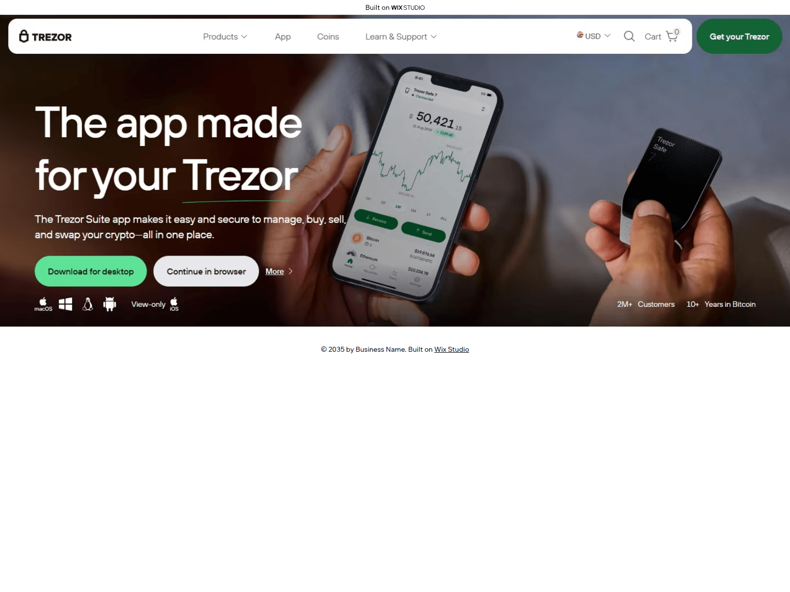 Screenshot of iostarted-trexer.wixstudio.com