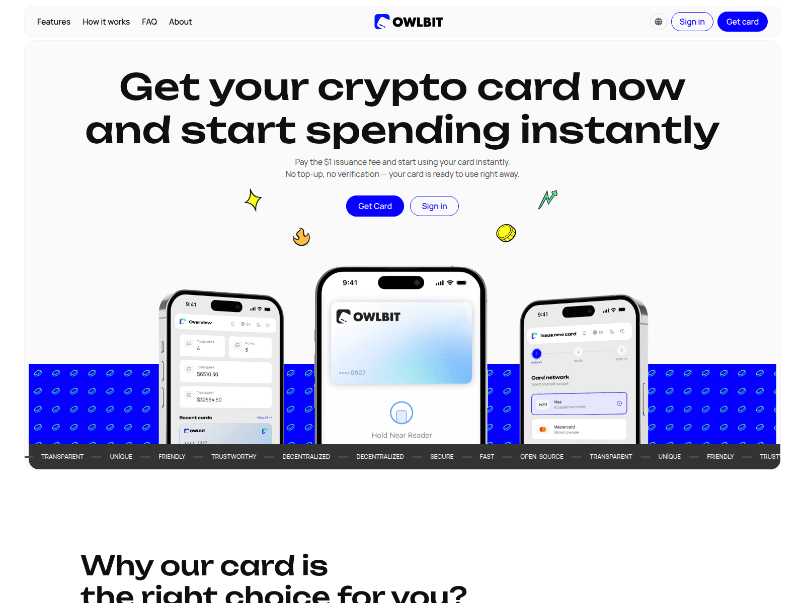 Screenshot of owlbitcard.com