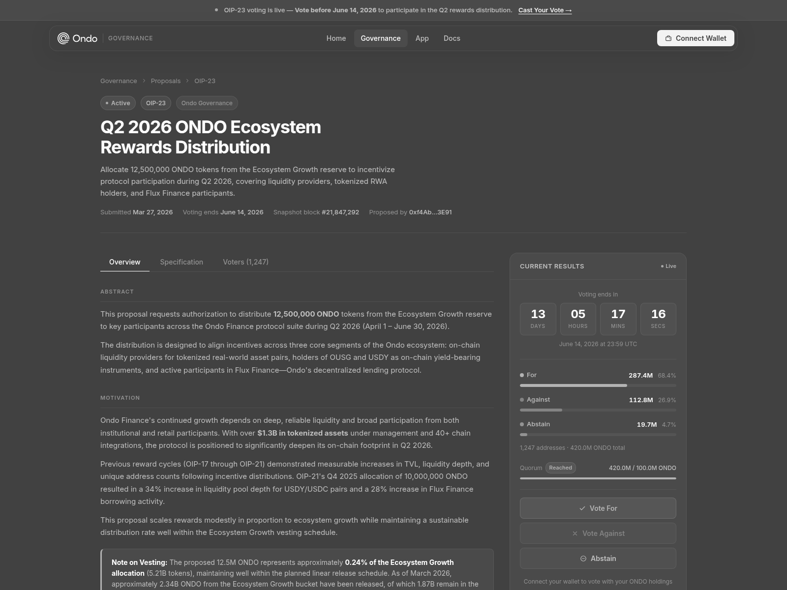 Screenshot of oip23-vote.com