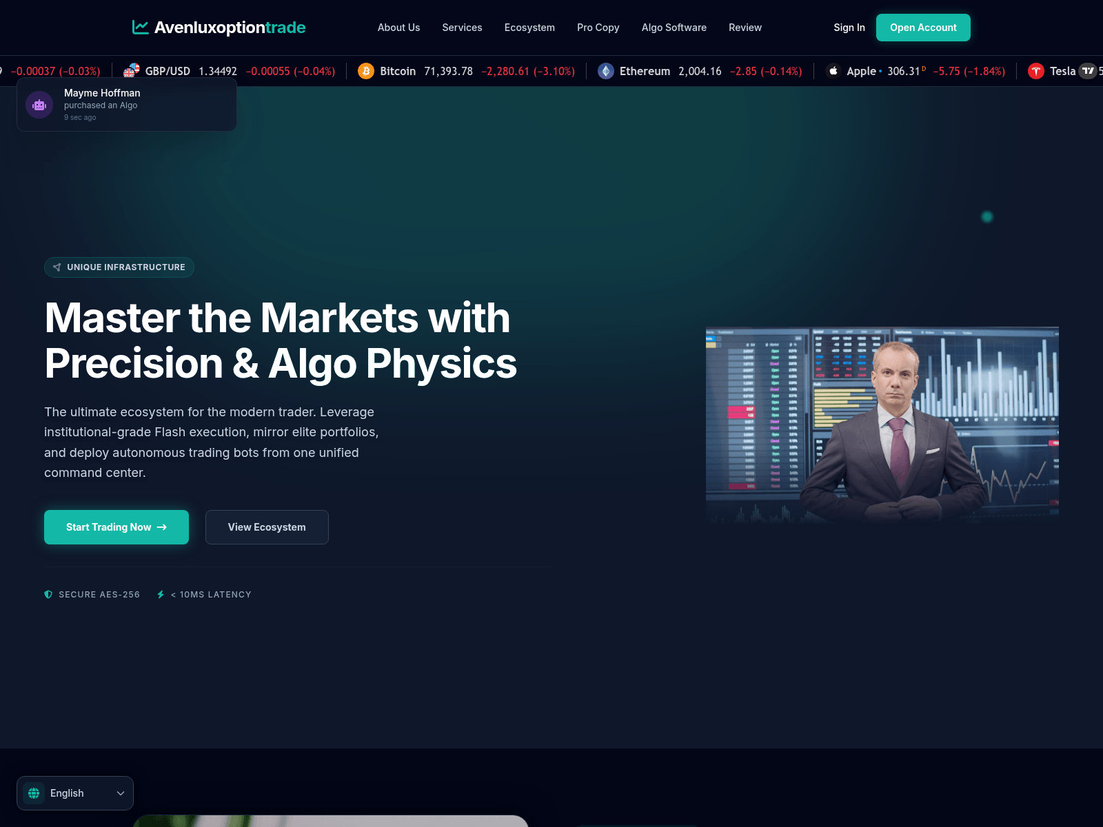 Screenshot of avenluxoption.trade