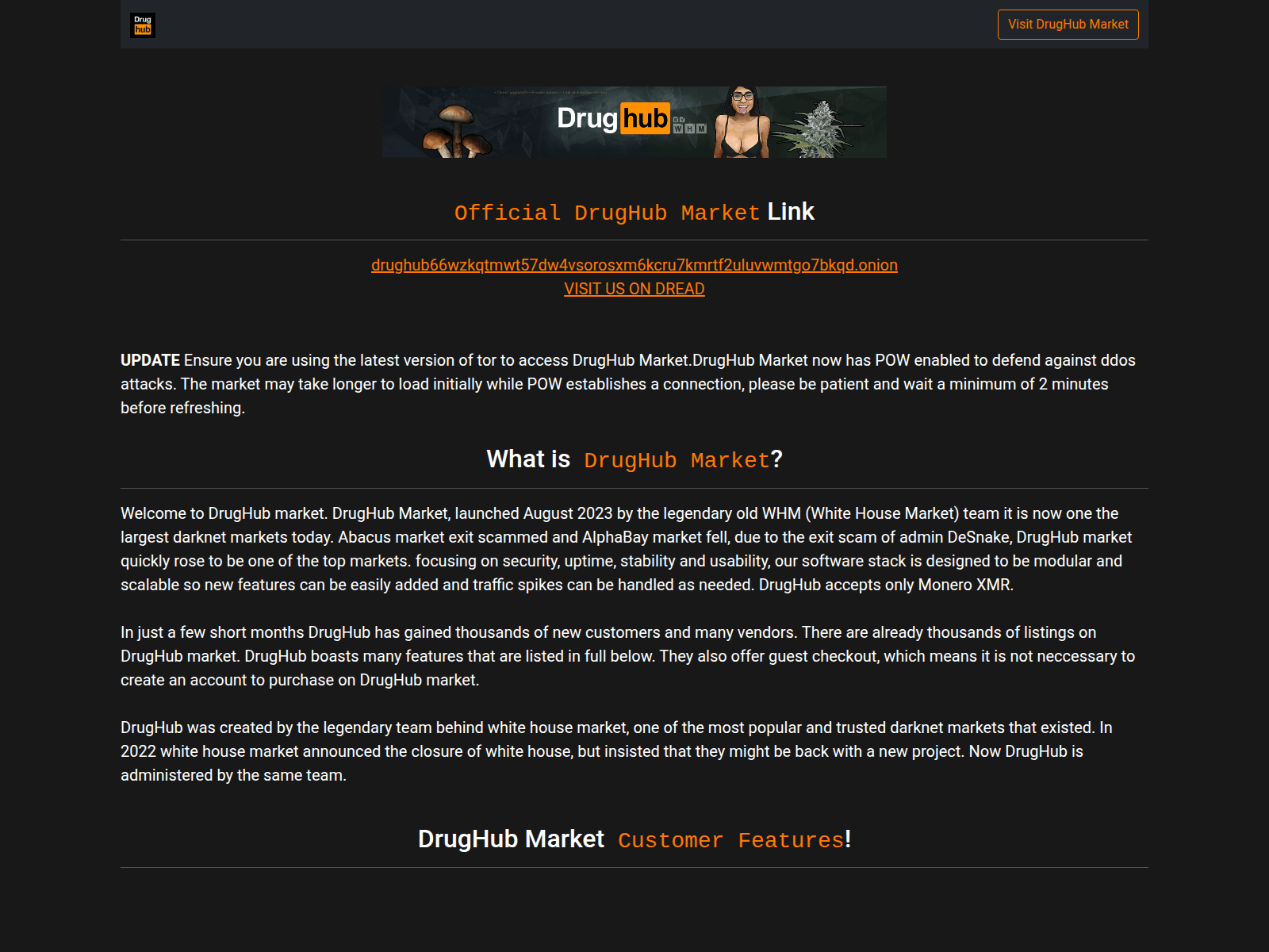Screenshot of onion-drughub.com