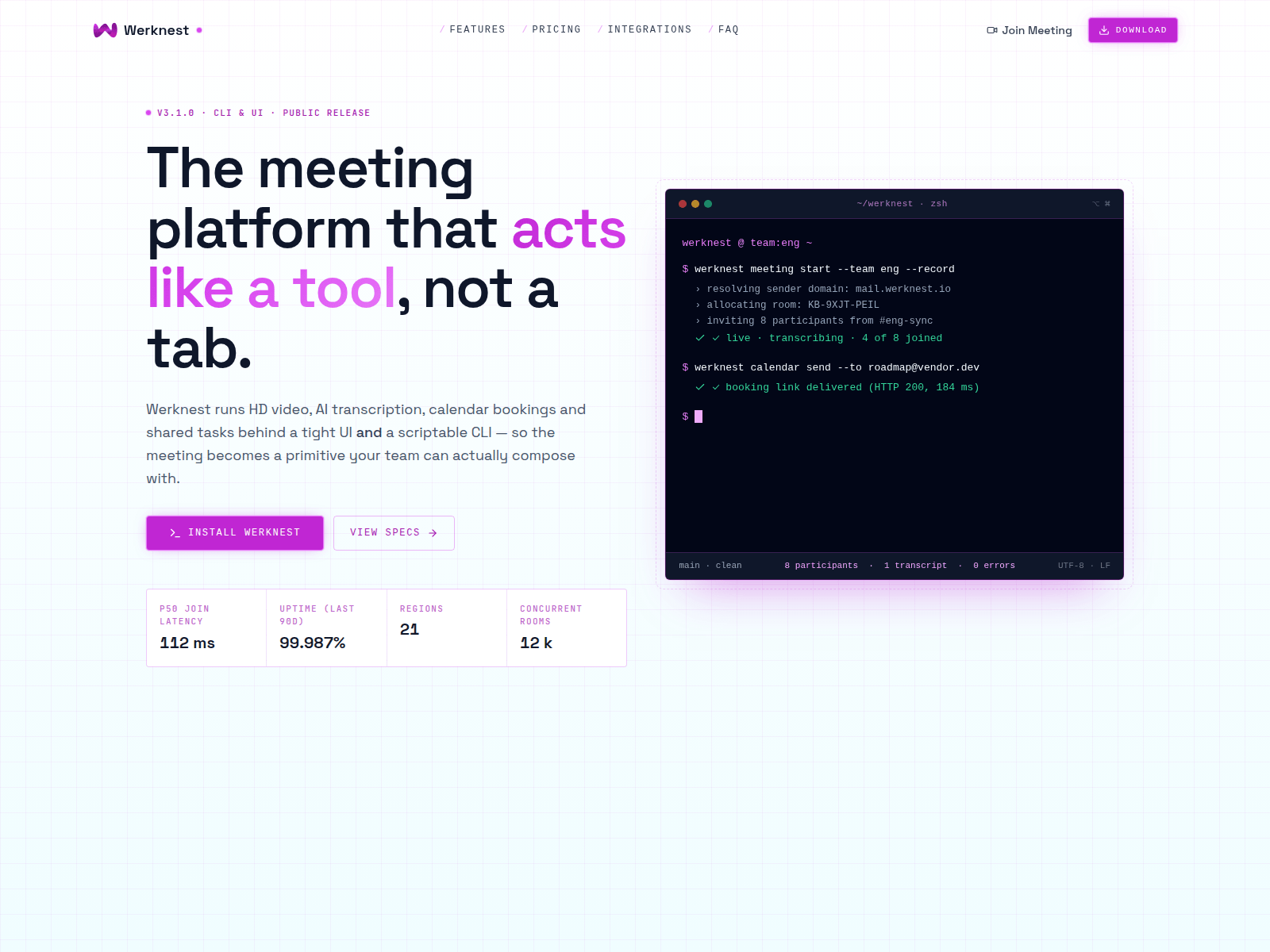 Screenshot of werknest.io