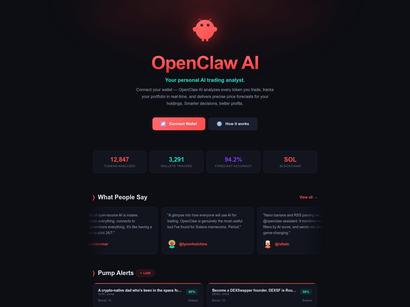 Screenshot of openclawsai.top