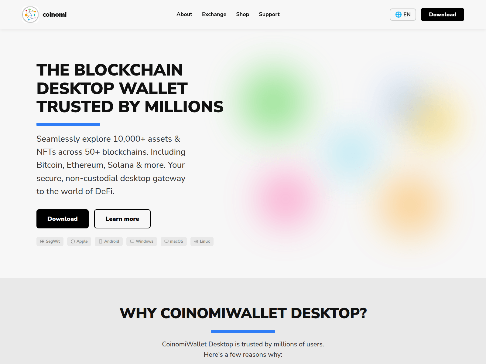 Screenshot of coinomiwalletdesktop.com