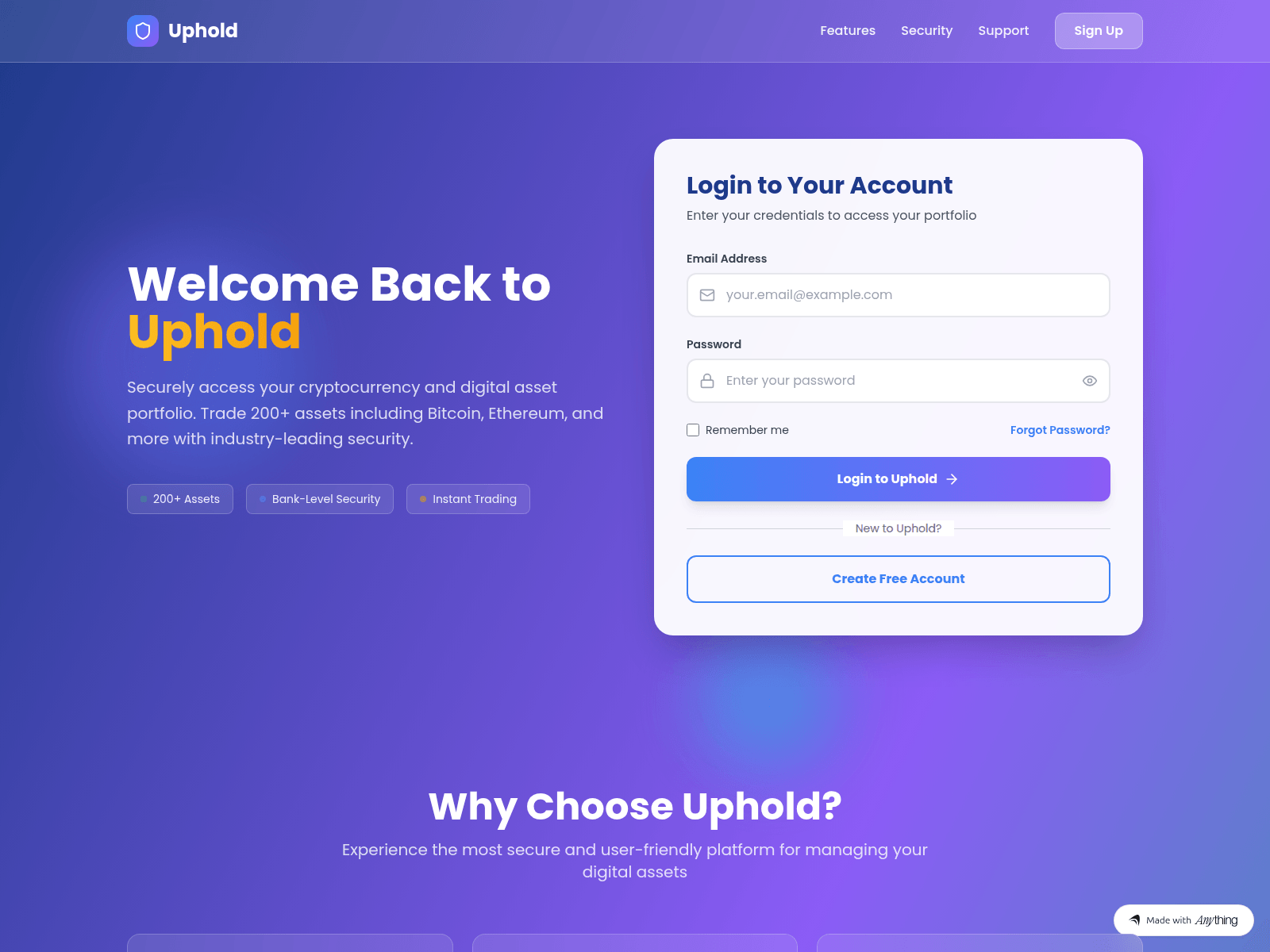 Screenshot of upheld-log-in.created.app