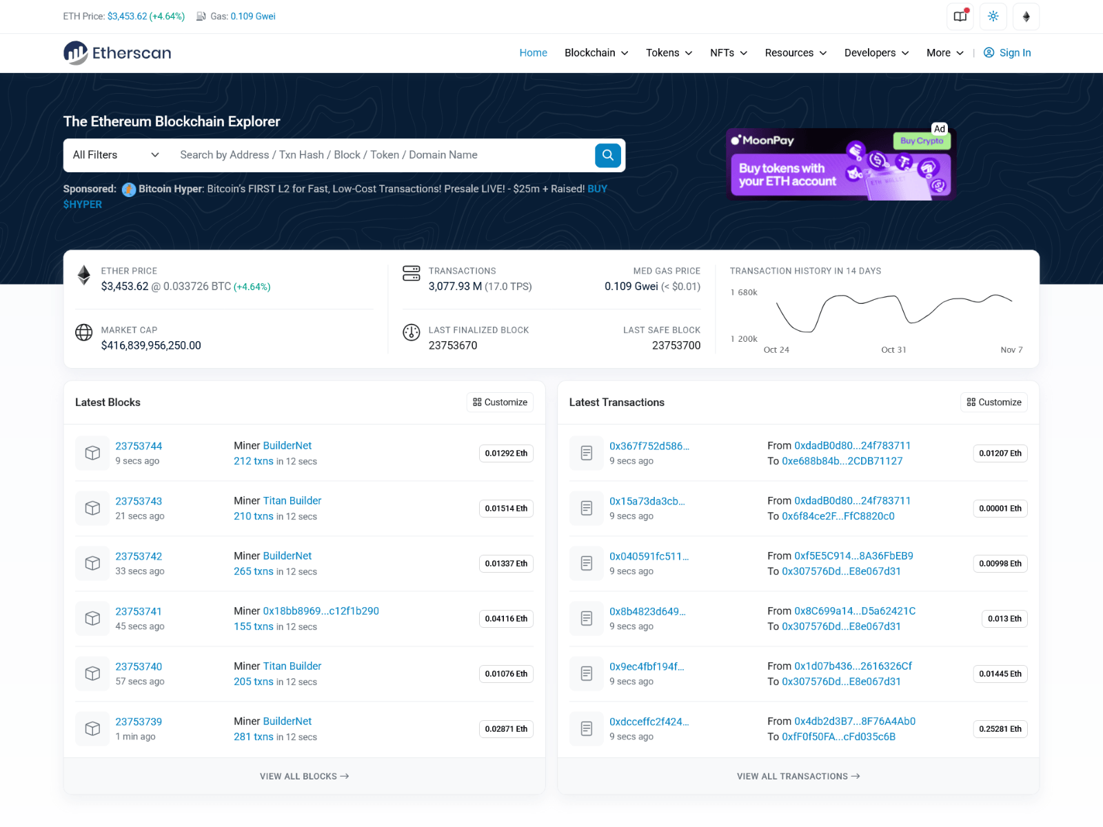 Screenshot of etherscan-tokens.github.io
