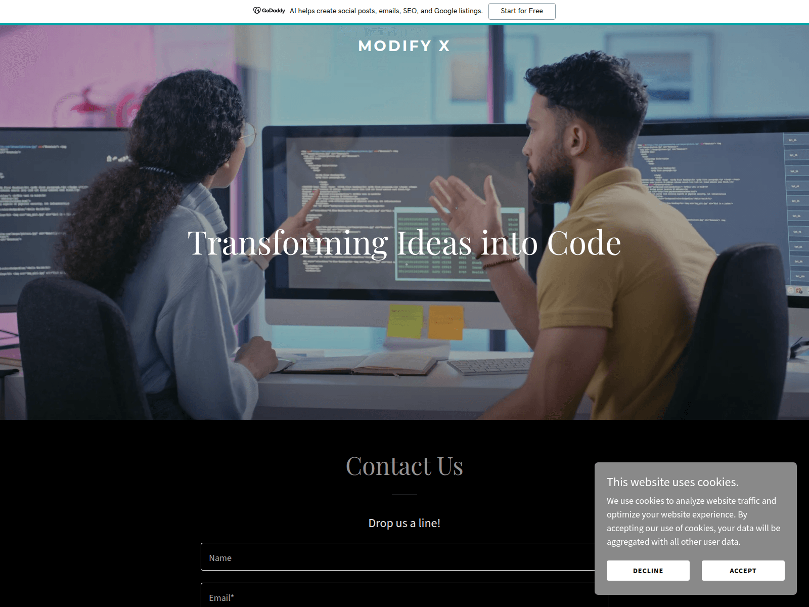 Screenshot of modify-x.com