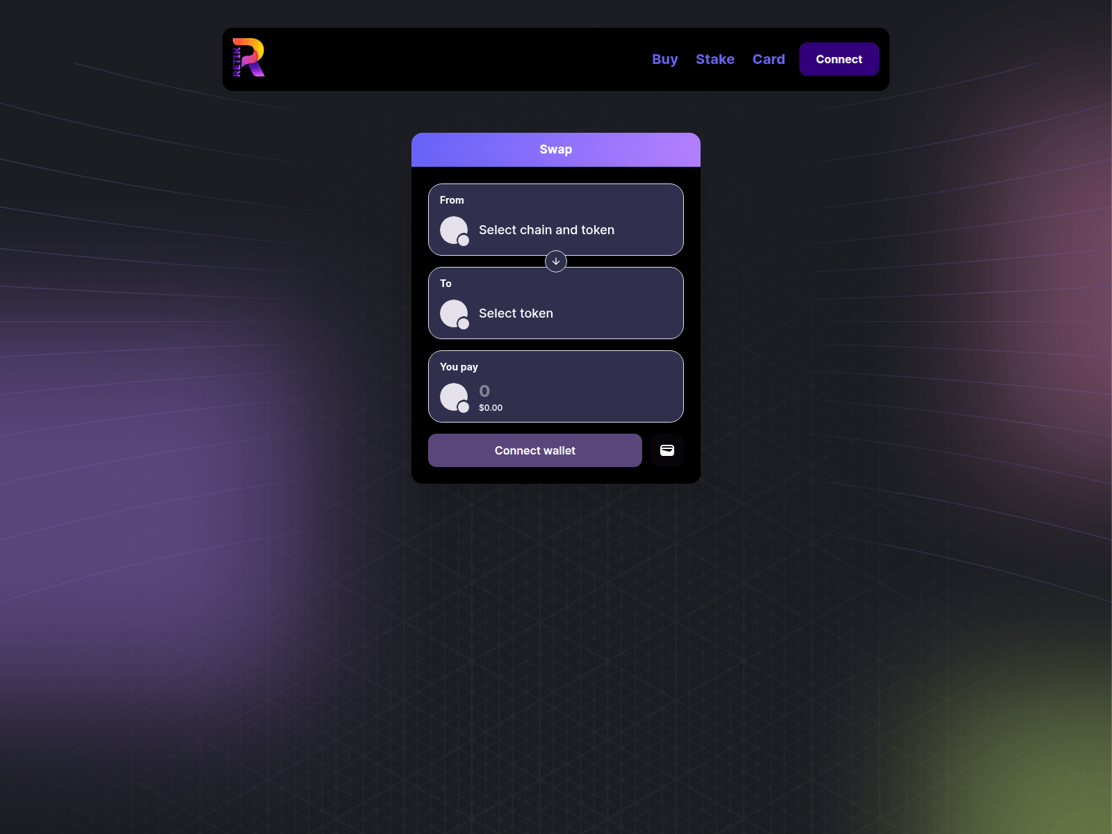Screenshot of retikswap.pages.dev