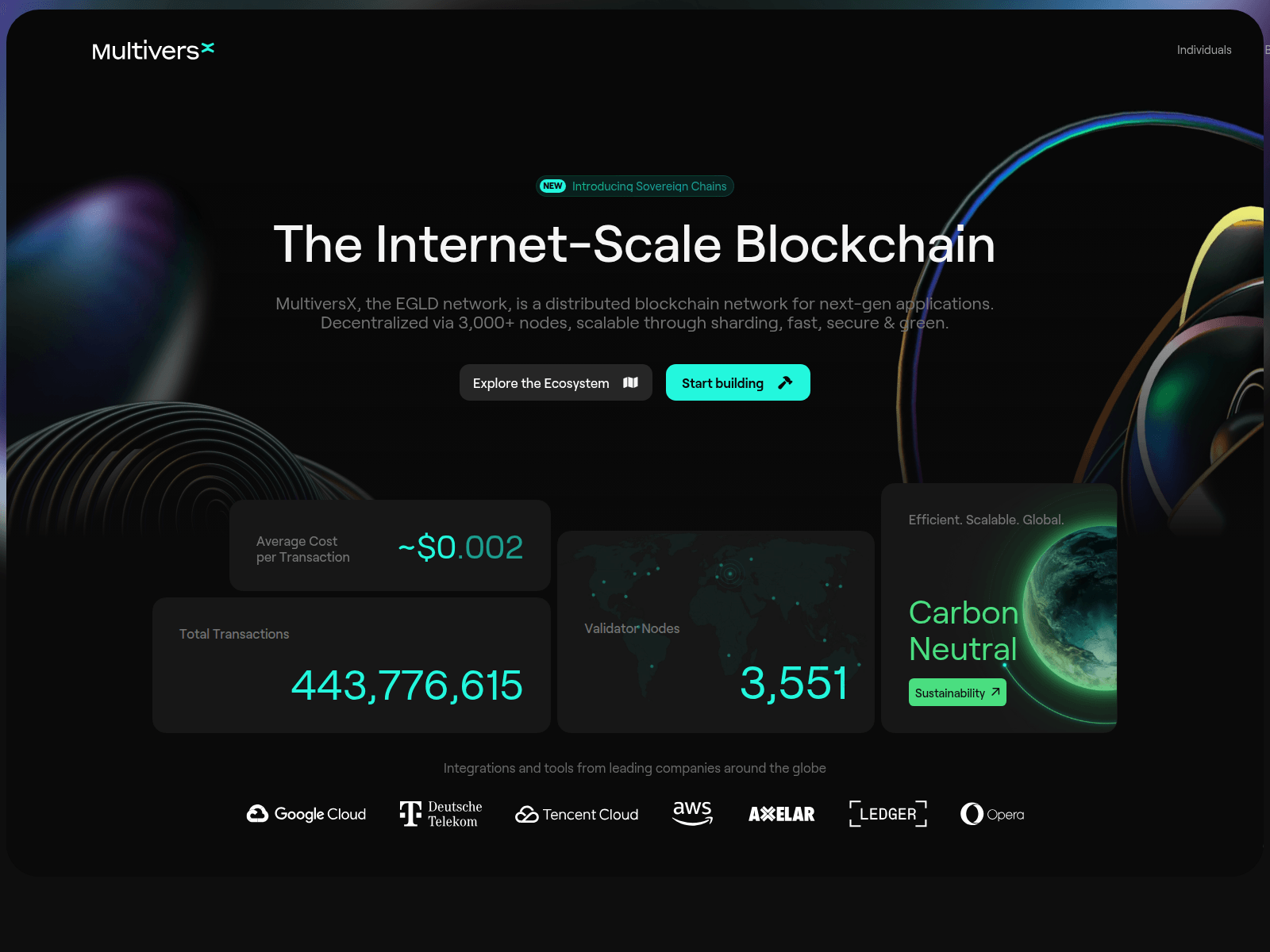 Screenshot of egld-mainnet.pages.dev